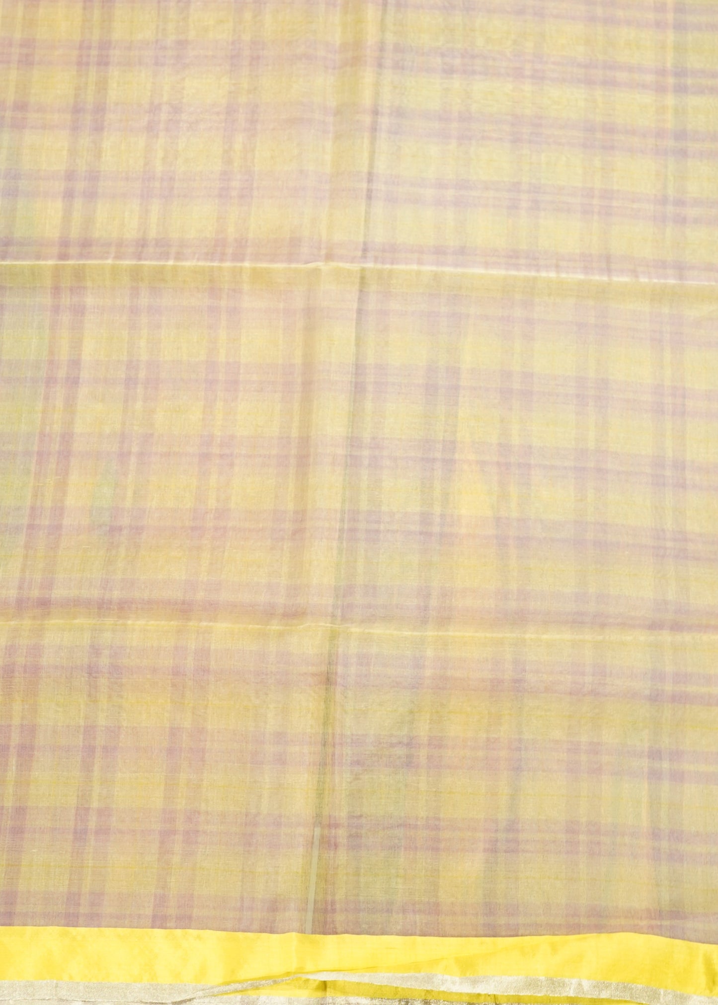 Yellow Bengal Pure Organza Handloom Saree