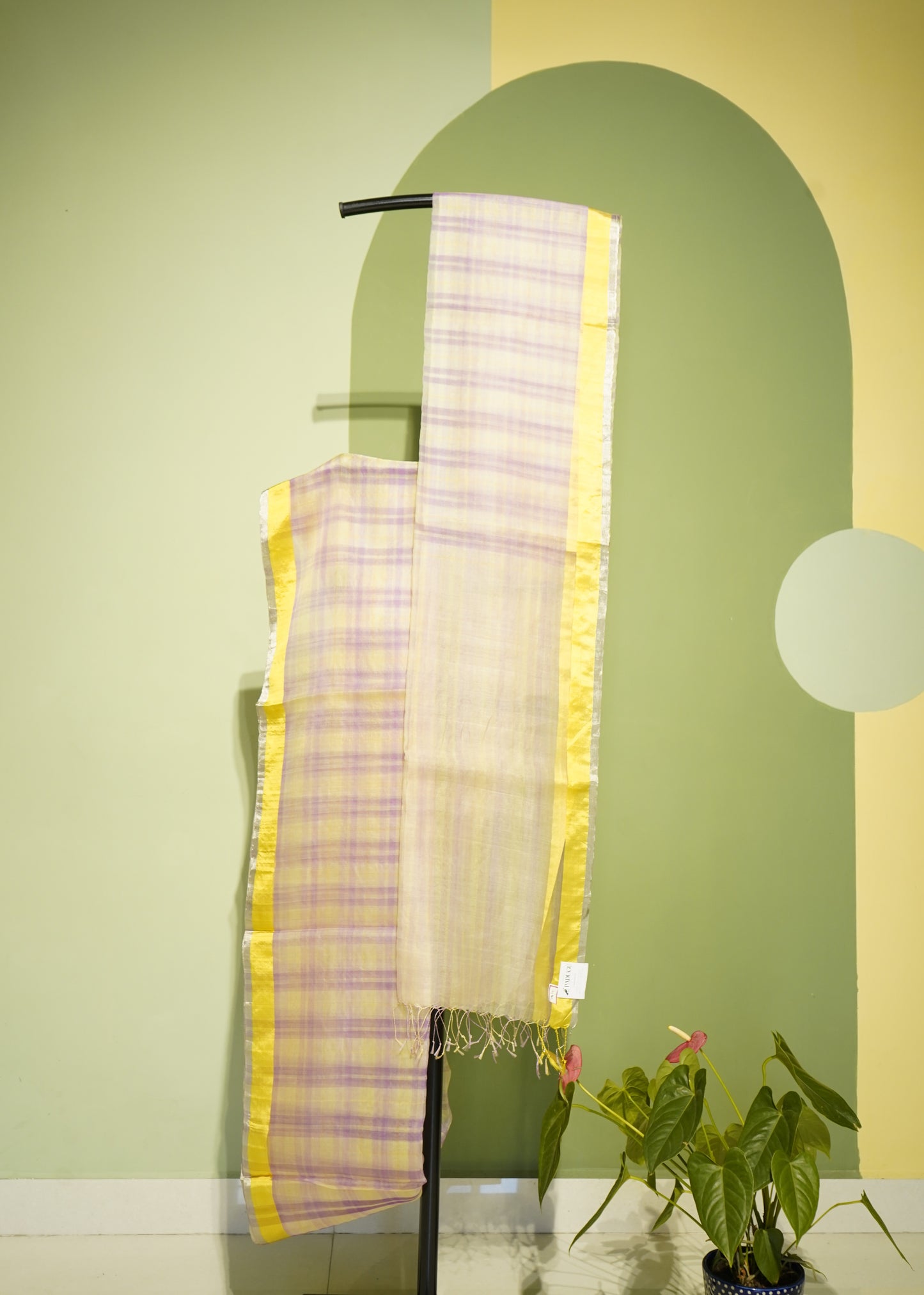 Yellow Bengal Pure Organza Handloom Saree