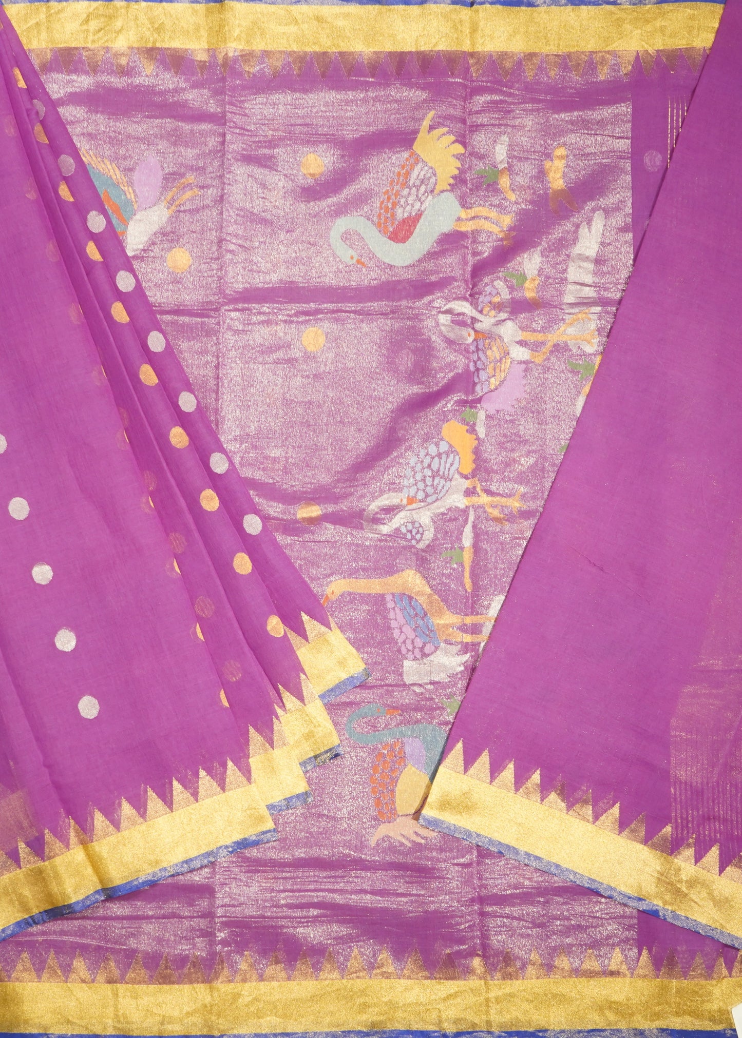 Pink Ponduru Buti Jamdani Pure Cotton Handloom Saree