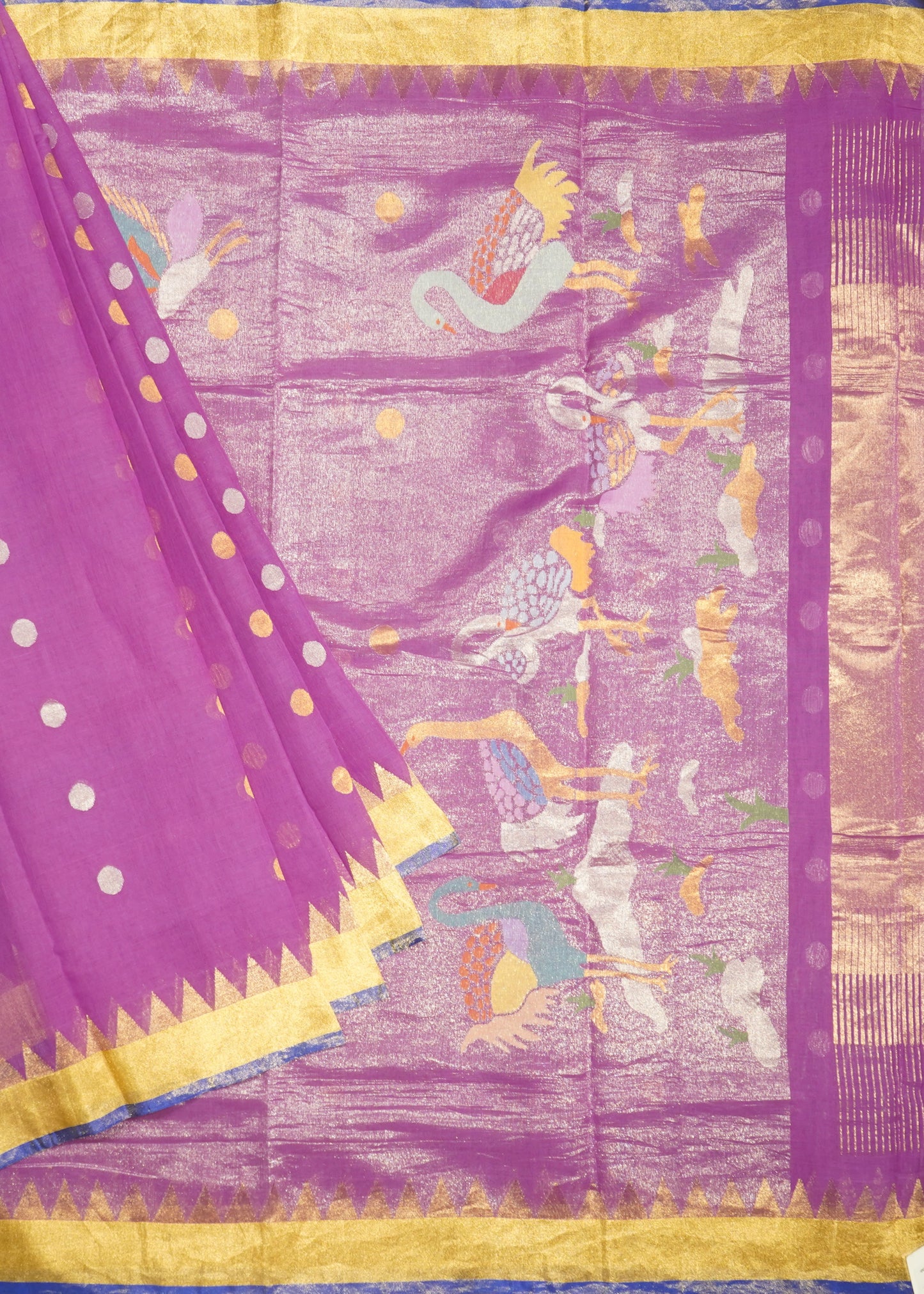Pink Ponduru Buti Jamdani Pure Cotton Handloom Saree
