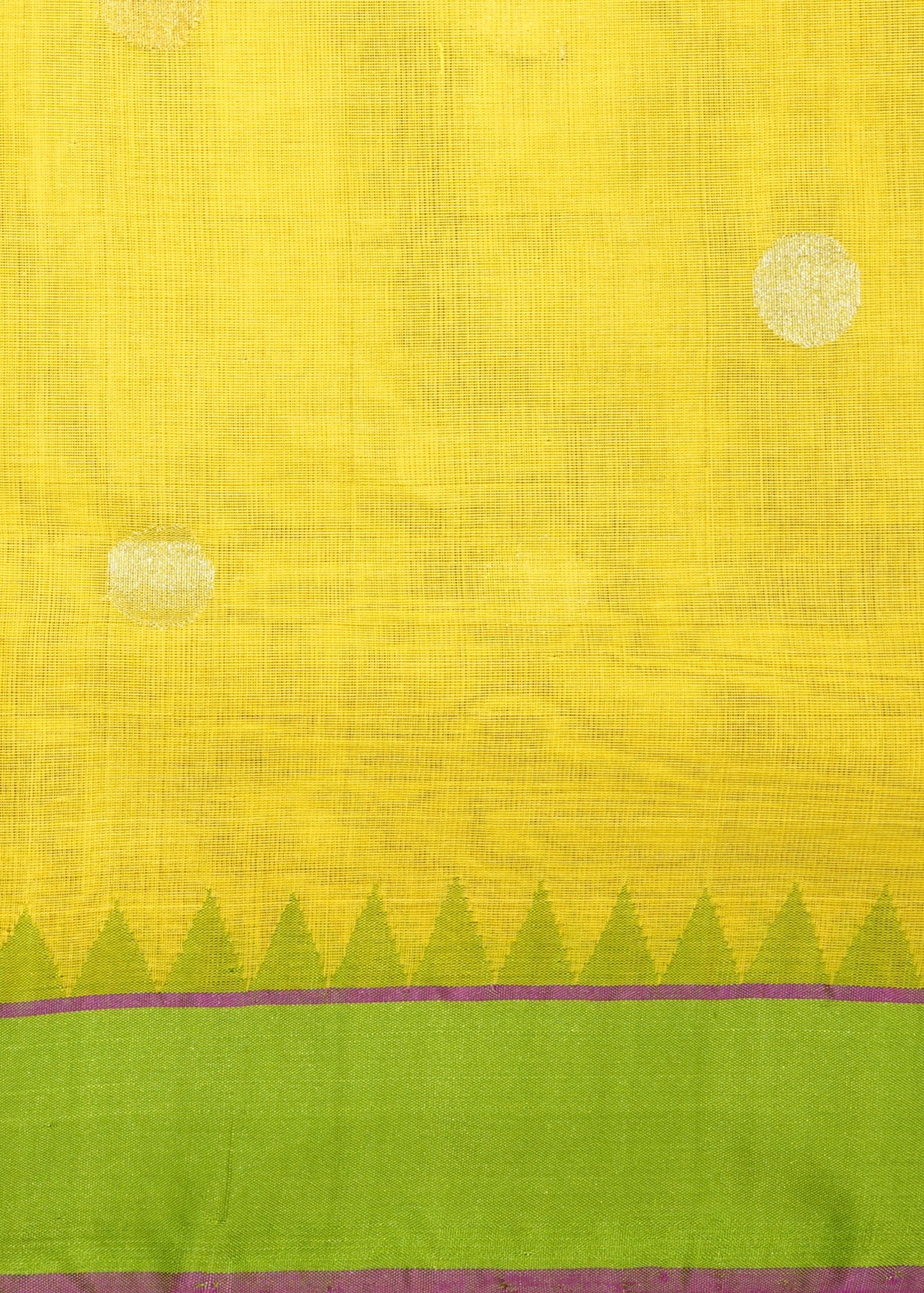 Yellow Ponduru Buti Jamdani Pure Cotton Handloom Saree