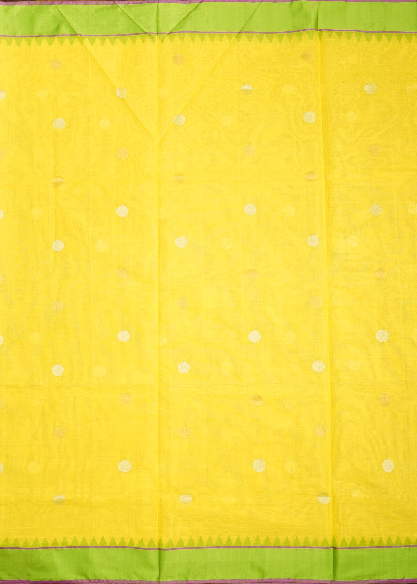 Yellow Ponduru Buti Jamdani Pure Cotton Handloom Saree