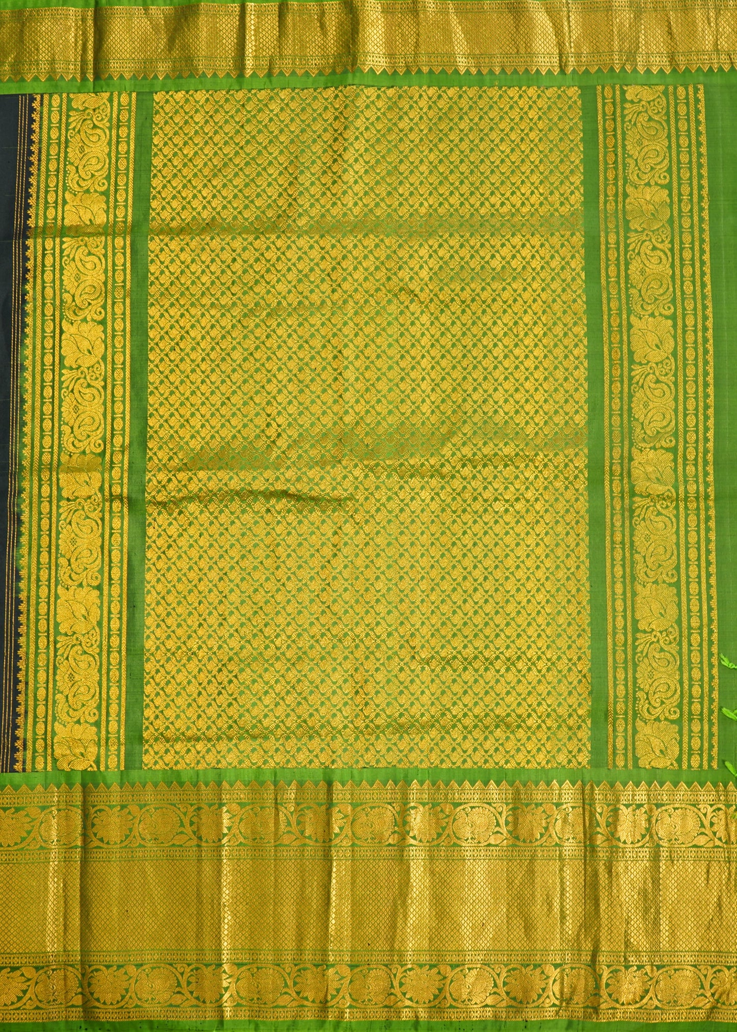 Black Gadwal Zari Buti Pure Silk Handloom Saree