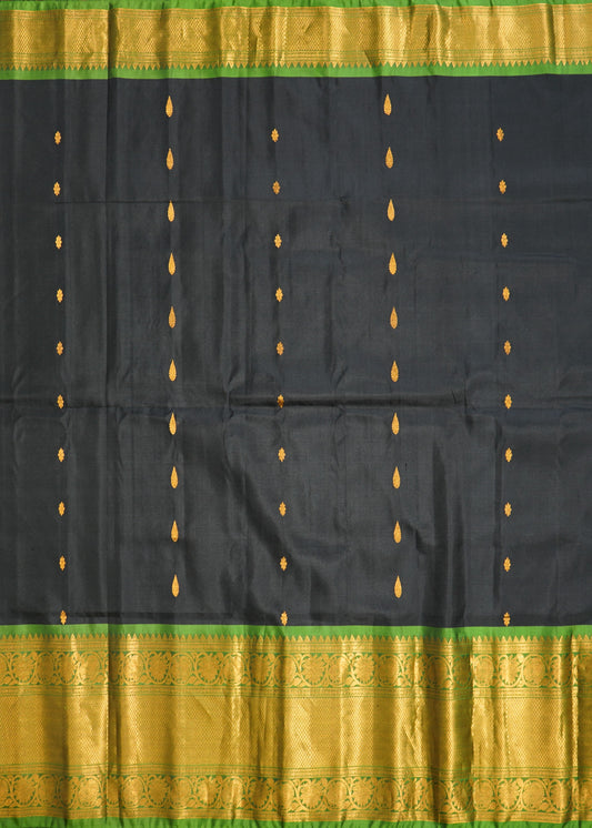Black Gadwal Zari Buti Pure Silk Handloom Saree