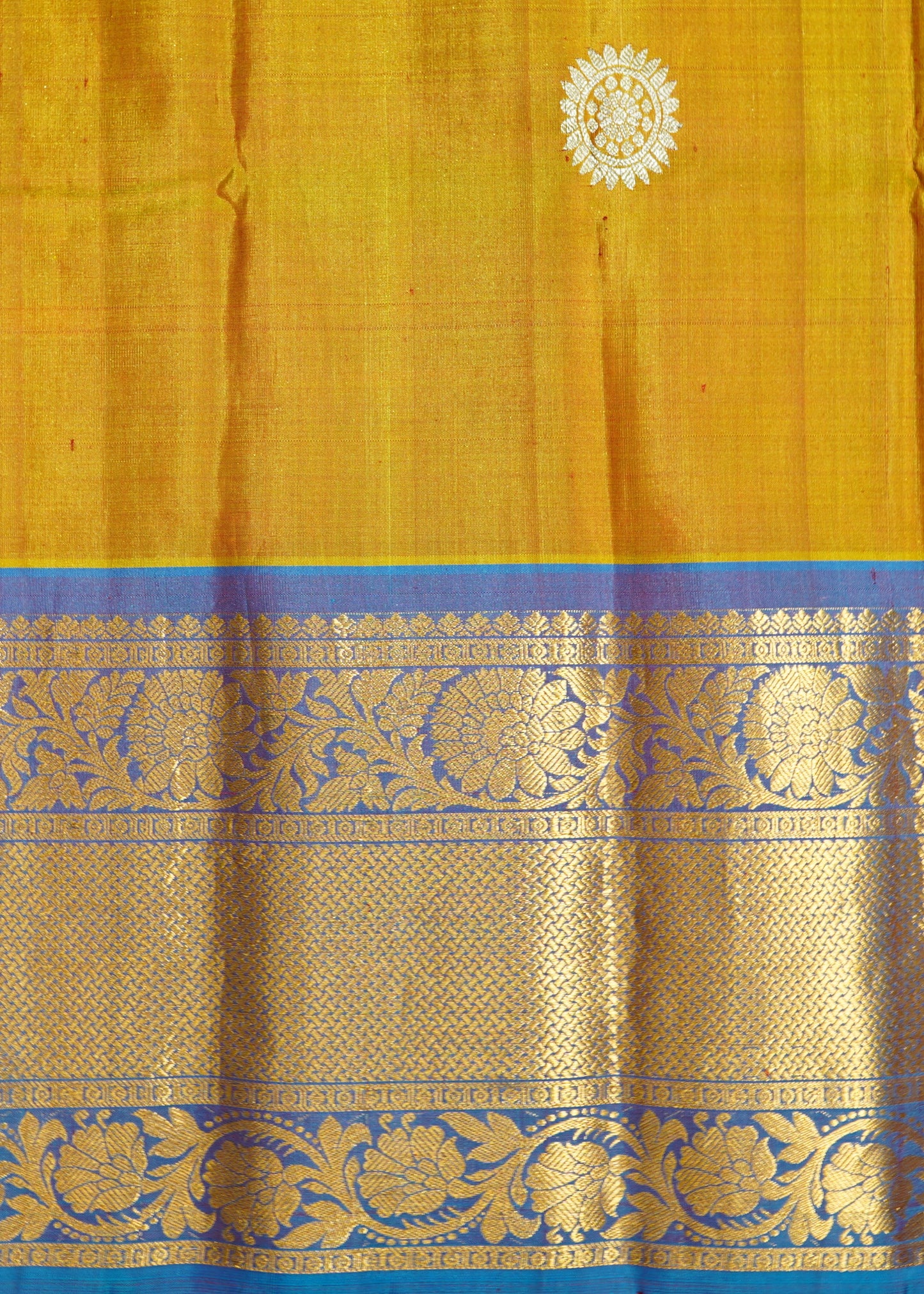 Light Brown Gadwal Zari Buti Pure Silk Handloom Saree