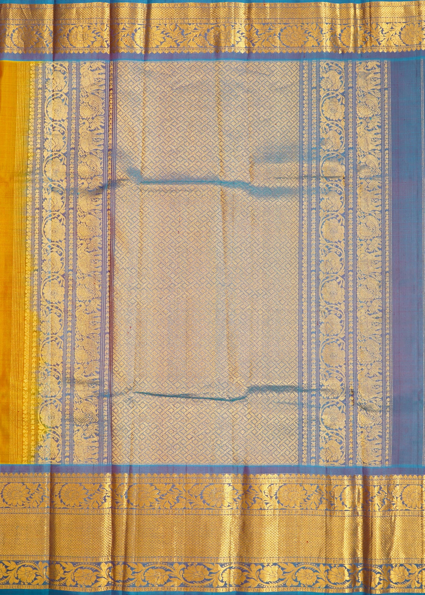 Light Brown Gadwal Zari Buti Pure Silk Handloom Saree
