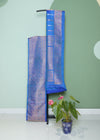 Rama Blue Gadwal Zari Buti Pure Silk Handloom Saree