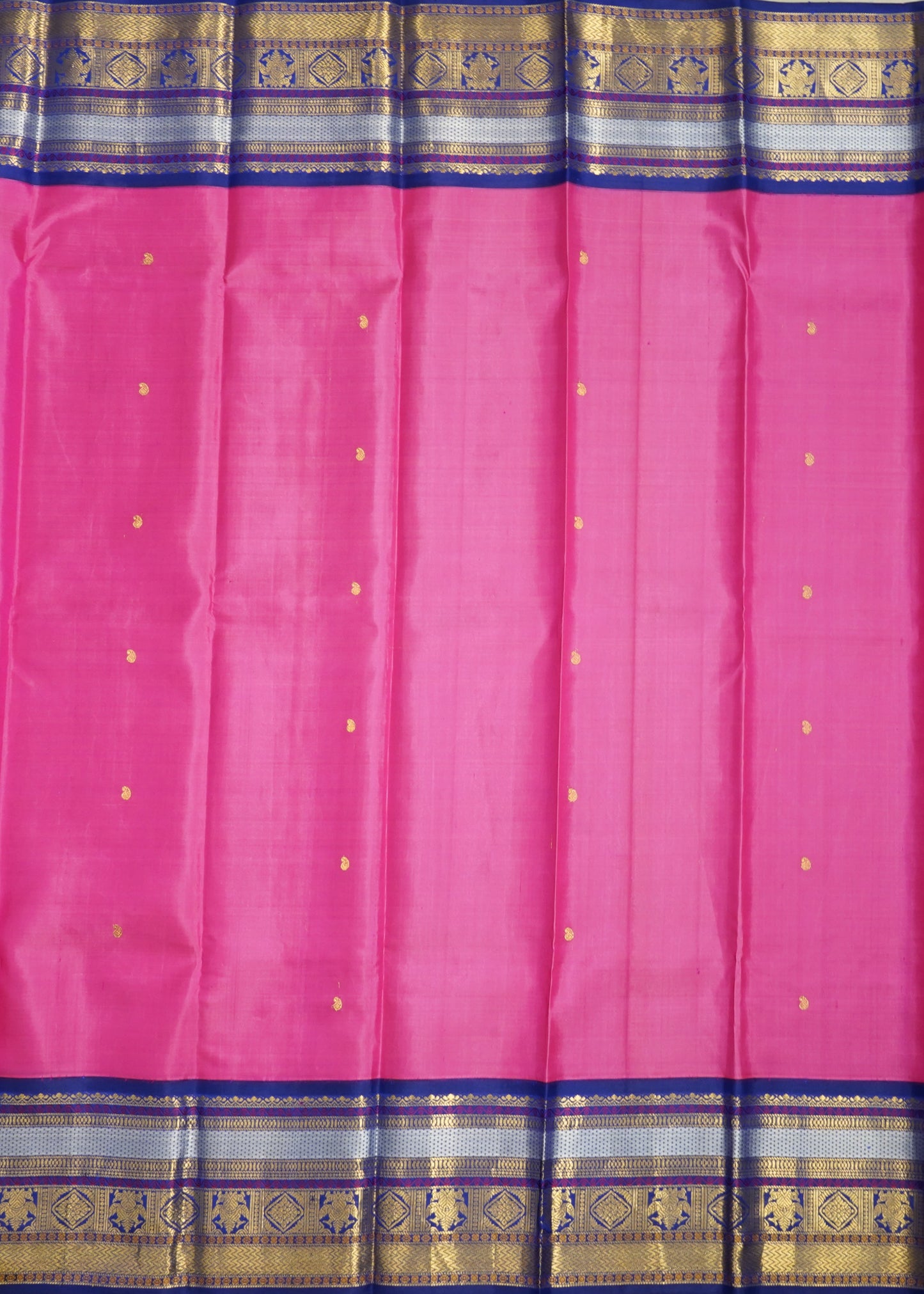 Pink Kanchi Zari Buti Pure Silk Handloom Saree