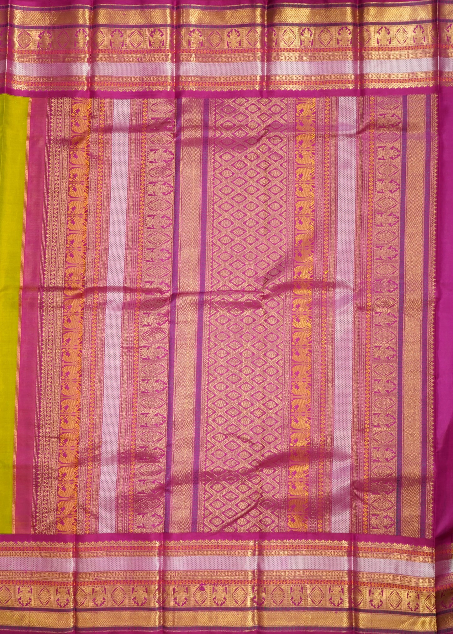 Light Green Kanchi Zari Buti Pure Silk Handloom Saree