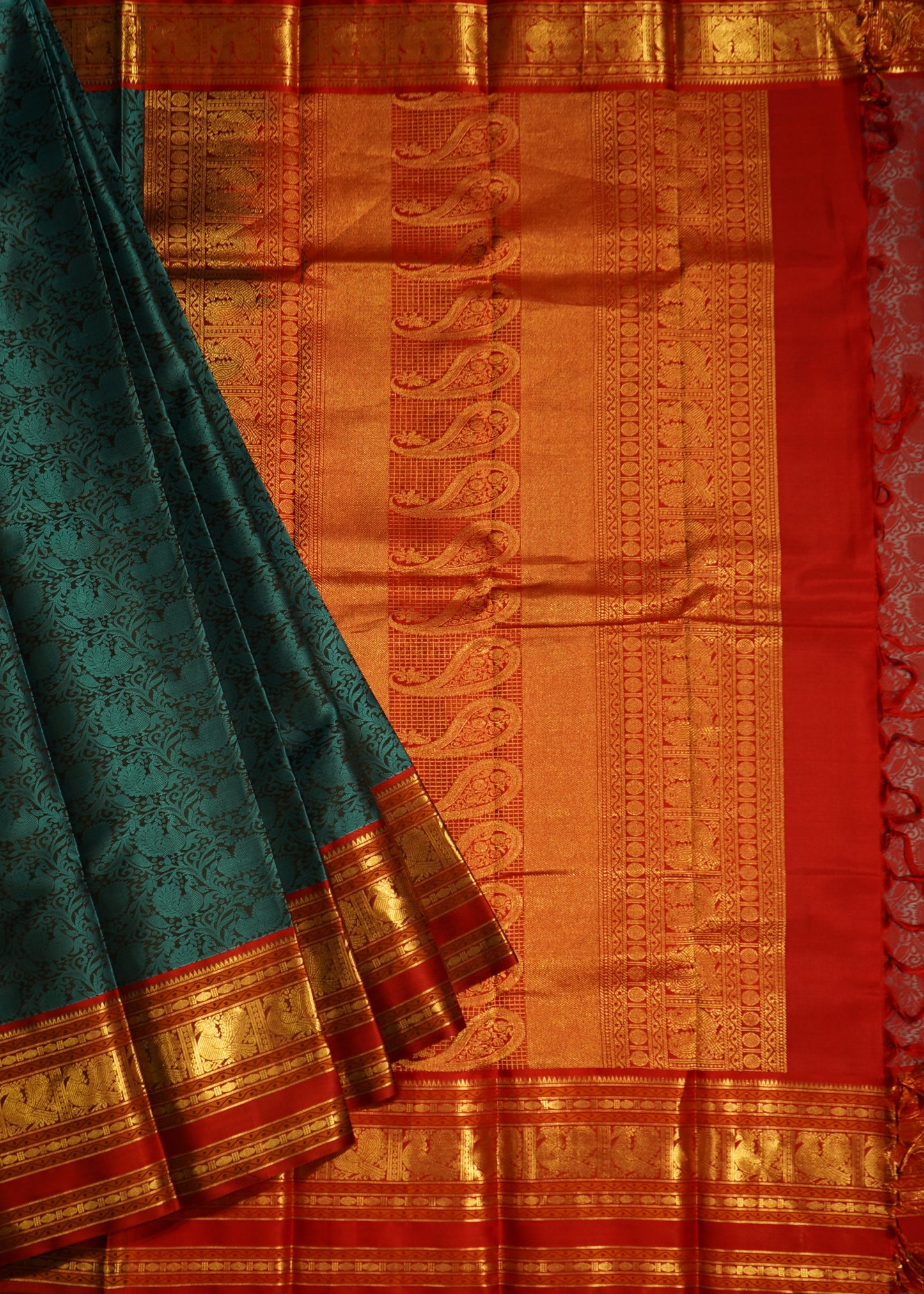 Blue Kanchi All Over Butti Pure Silk Handloom Saree