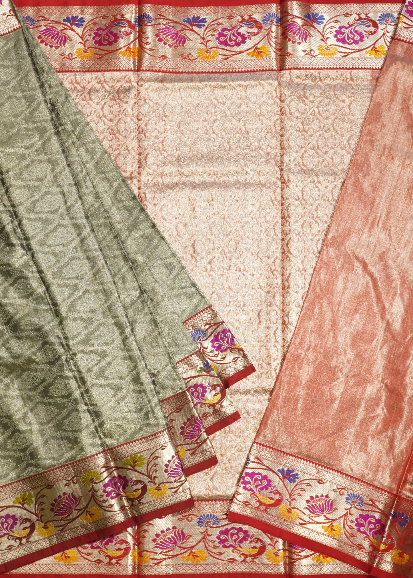 Gray Venkatagiri All Over Pure Silk Handloom Saree