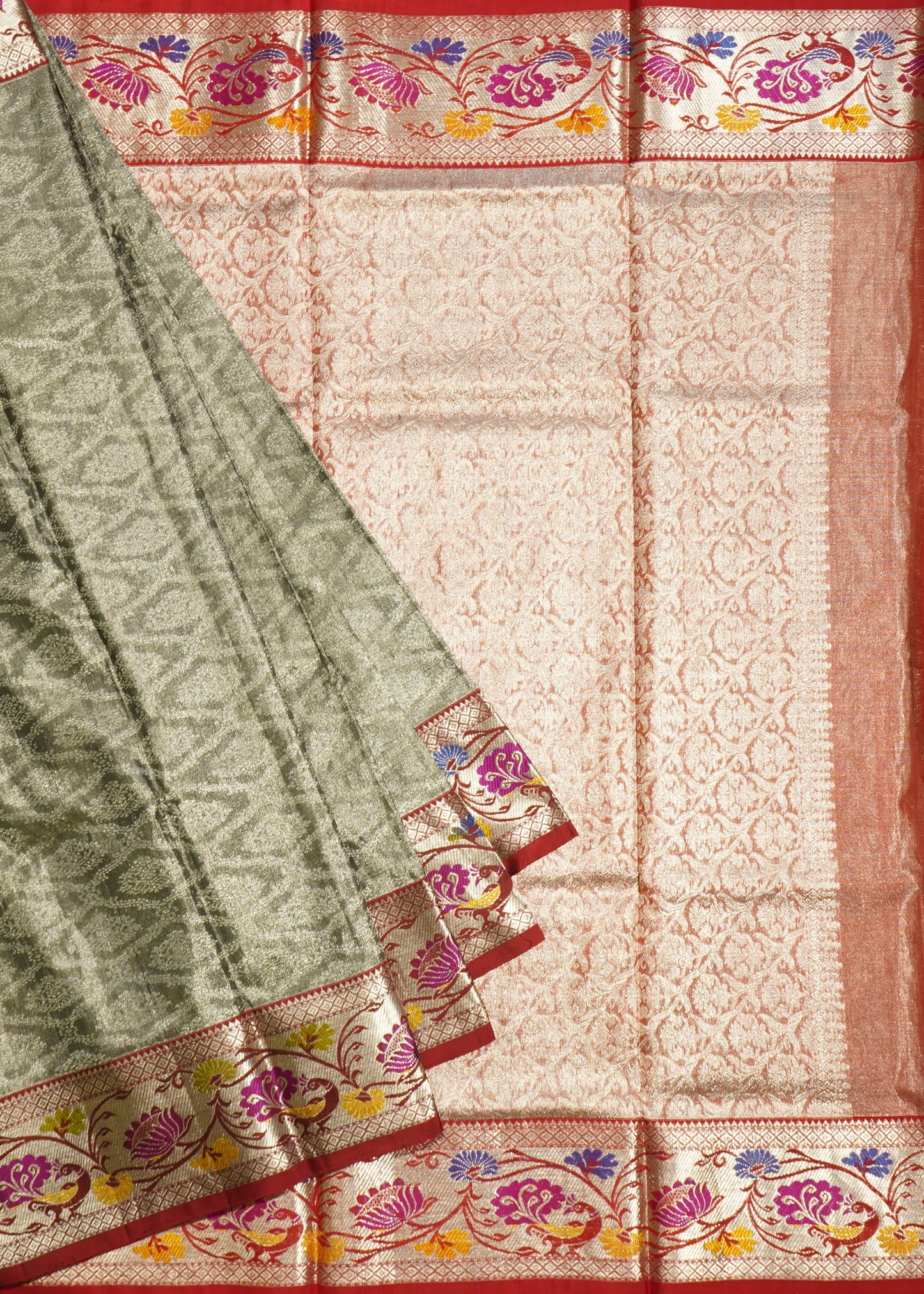 Gray Venkatagiri All Over Pure Silk Handloom Saree