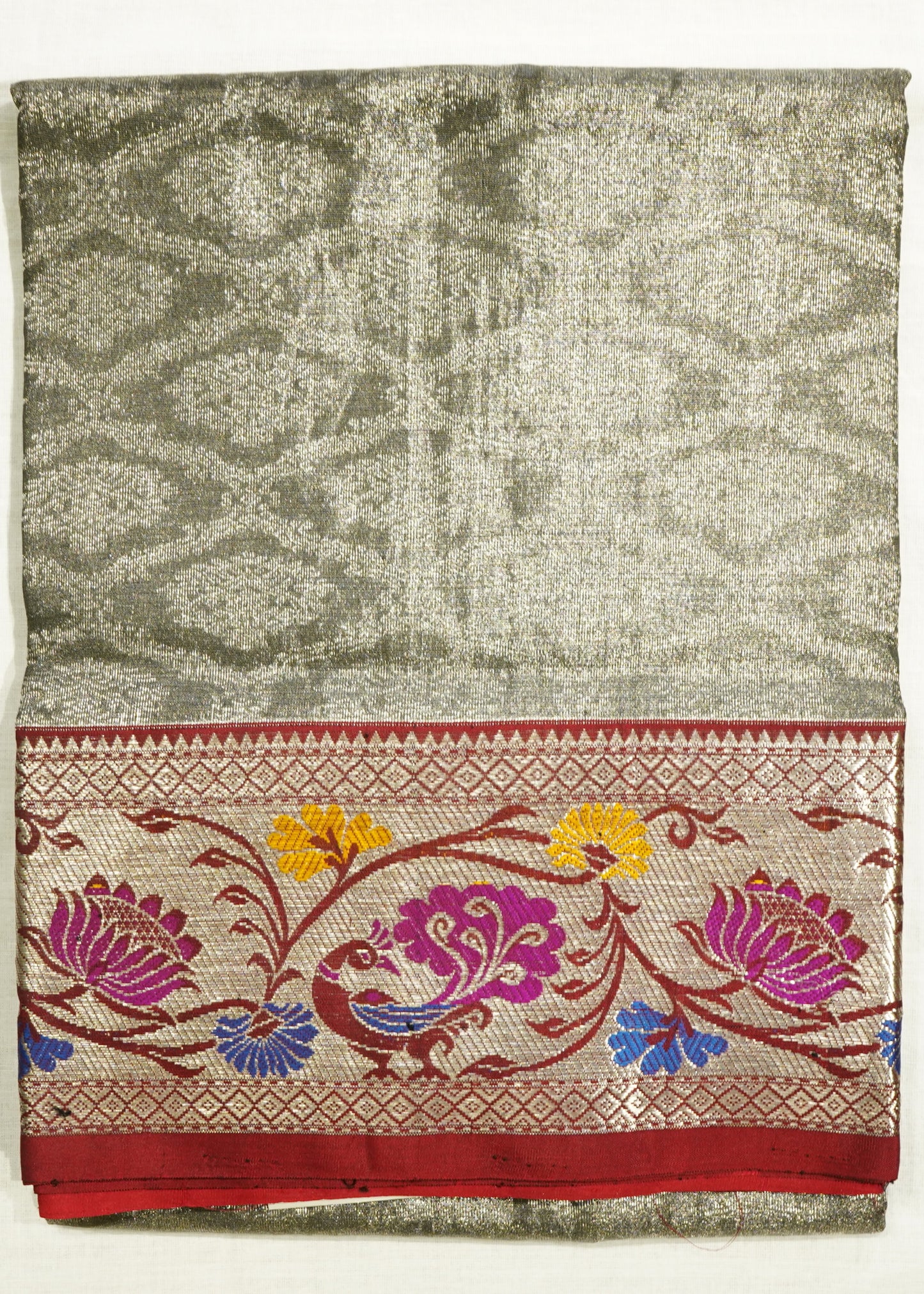 Gray Venkatagiri All Over Pure Silk Handloom Saree