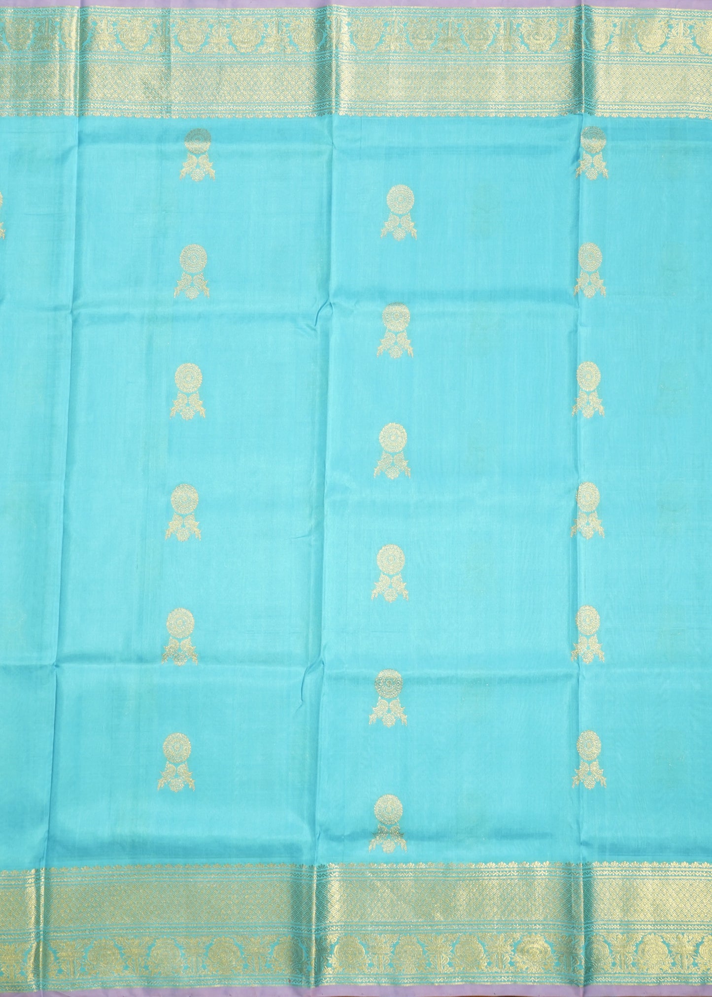 Light Blue Venkatagiri Small Zari Buti Pure Silk Handloom Saree