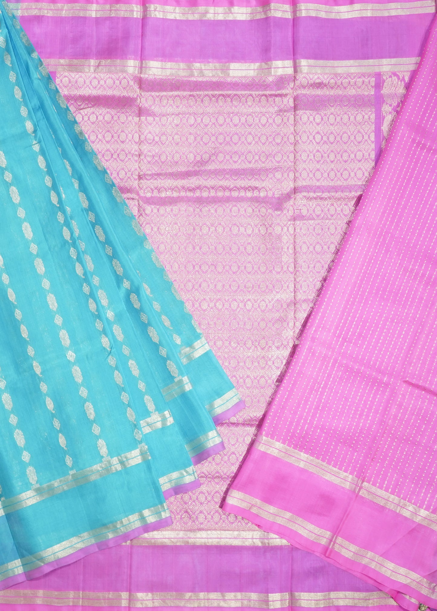 Blue Venkatagiri Zari Buti Pure Silk Handloom Saree