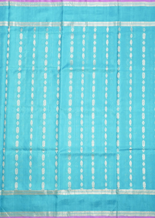 Blue Venkatagiri Zari Buti Pure Silk Handloom Saree