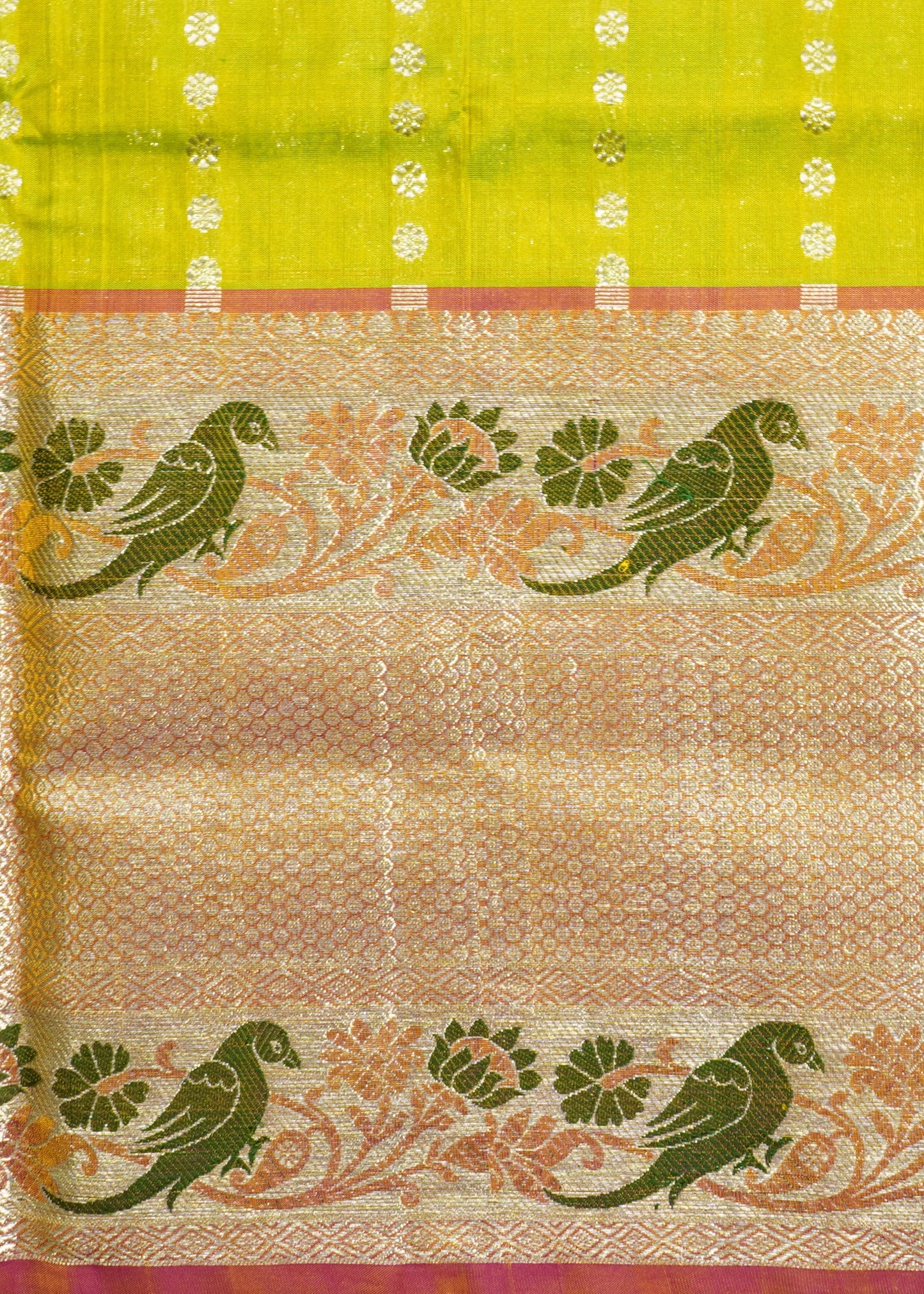 Light Green Venkatagiri Zari Buti Pure Silk Handloom Saree