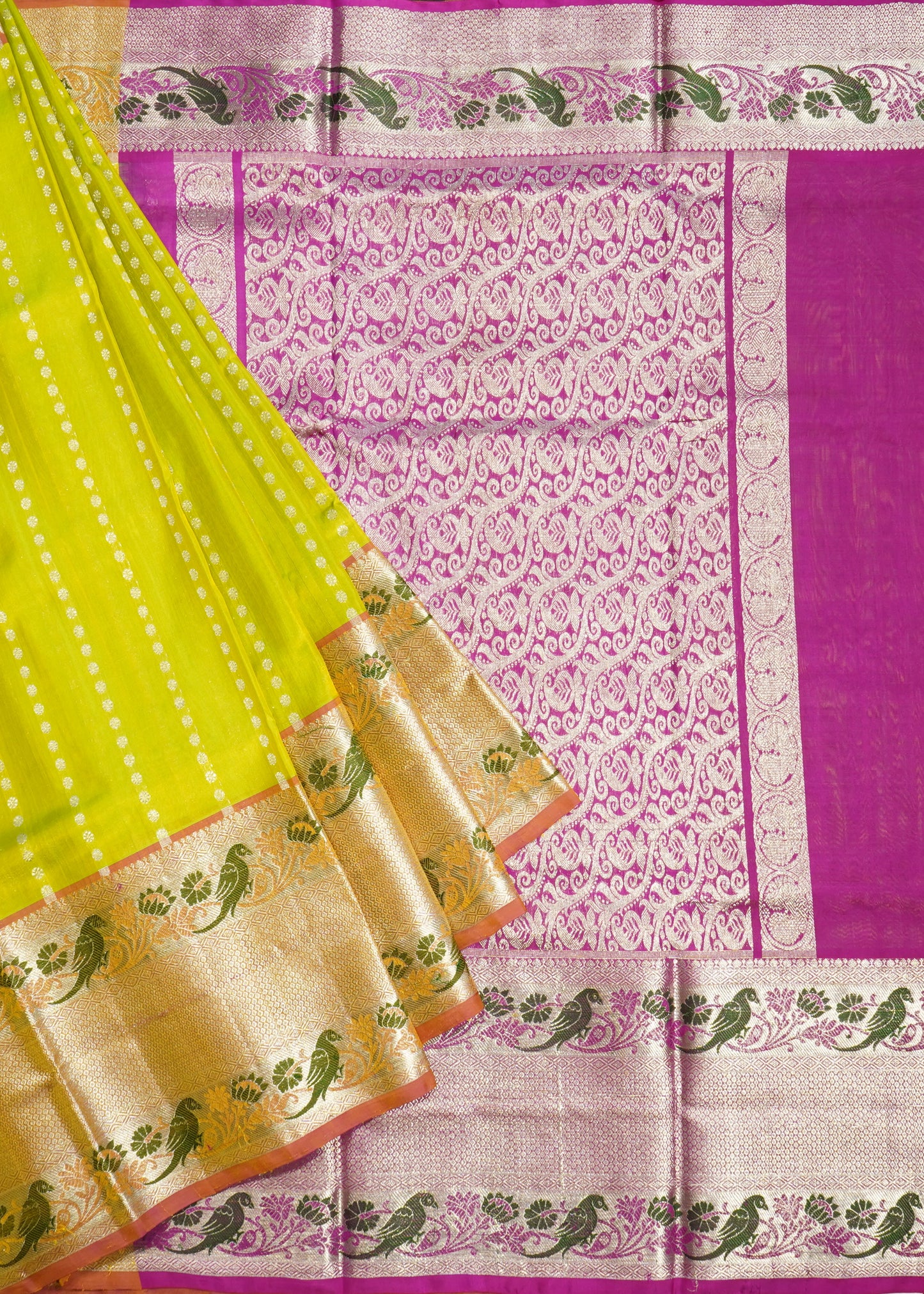 Light Green Venkatagiri Zari Buti Pure Silk Handloom Saree