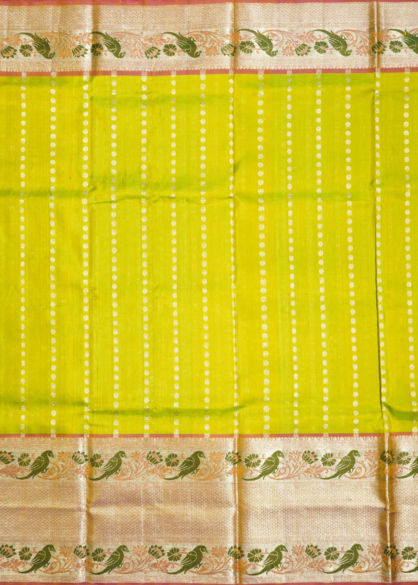 Light Green Venkatagiri Zari Buti Pure Silk Handloom Saree