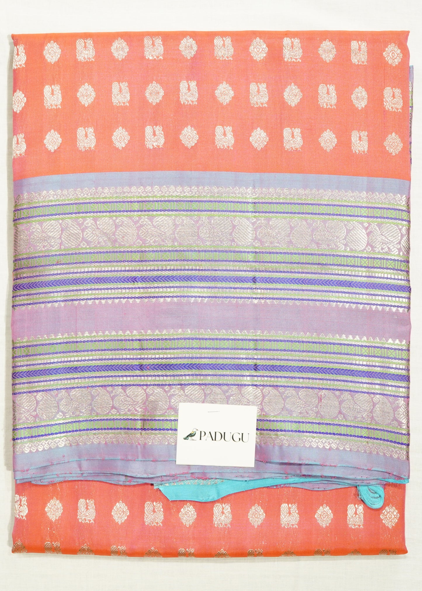 Dark Apricot Venkatagiri Big Zari Buti Pure Silk Handloom Saree