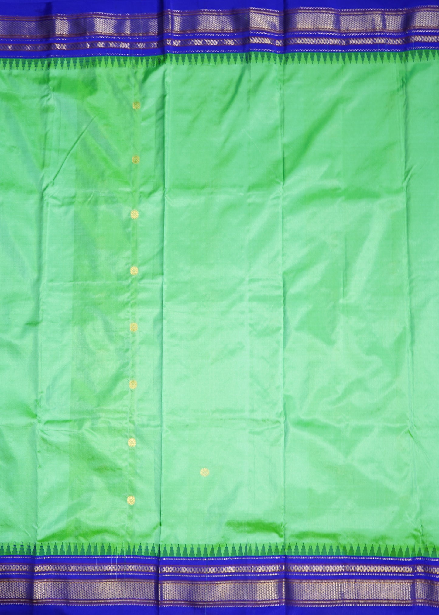 Sea Green Narayanpet Zari buti Pure Silk Handloom Saree