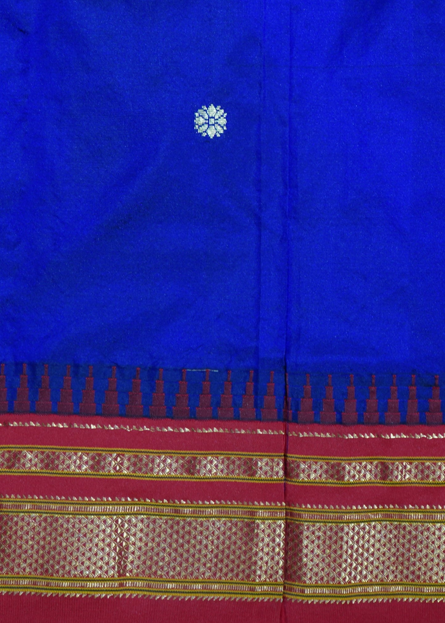 Dark Blue Narayanpet Zari buti Pure Silk Handloom Saree