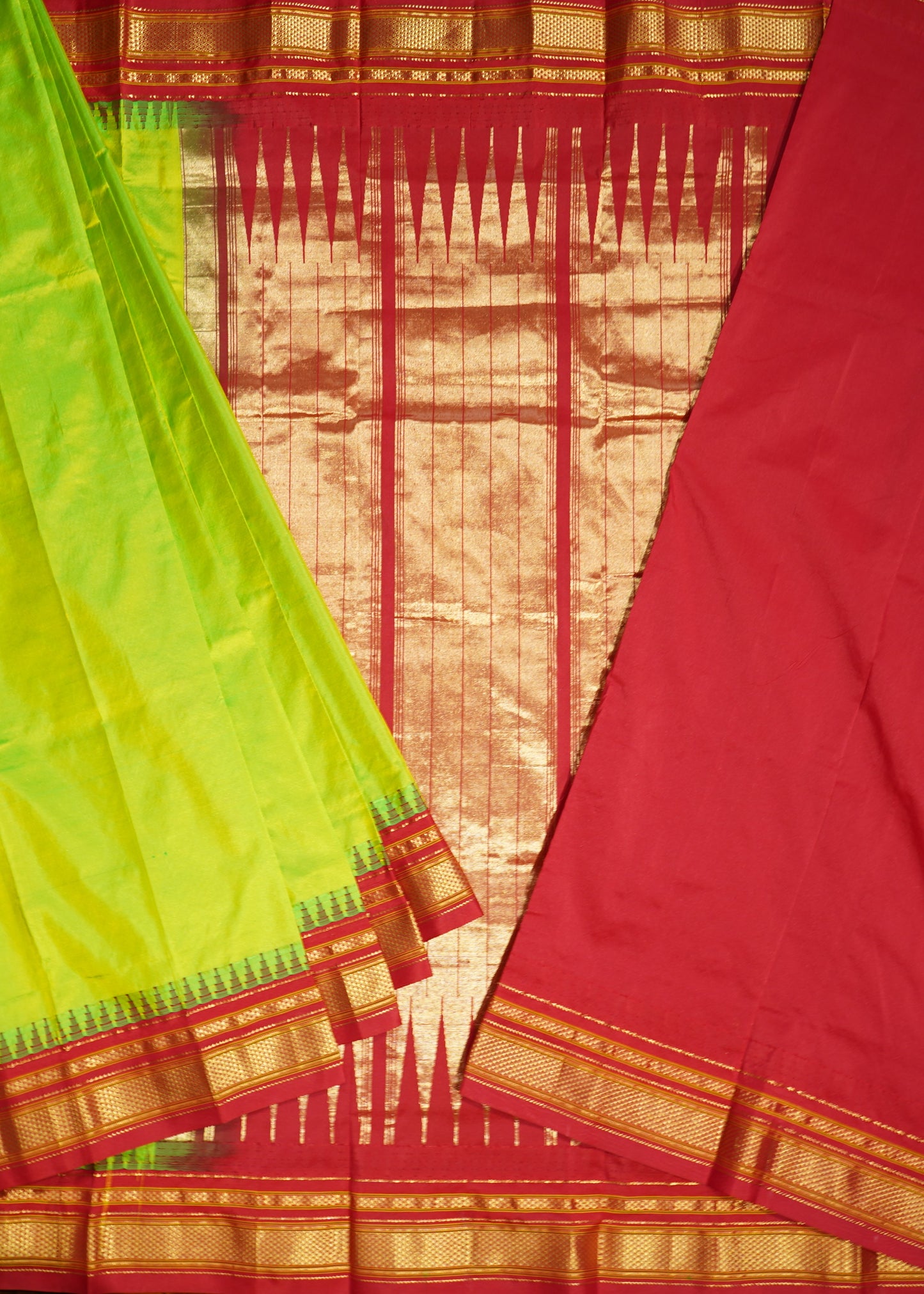 Light Green Narayanpet Zari buti Pure Silk Handloom Saree