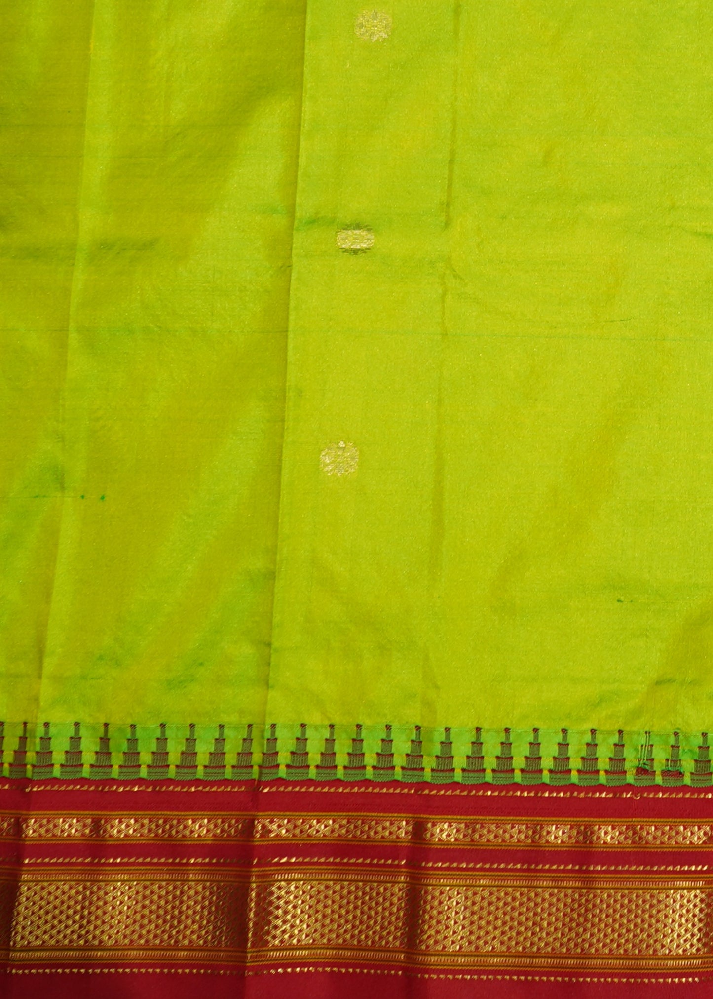 Light Green Narayanpet Zari buti Pure Silk Handloom Saree