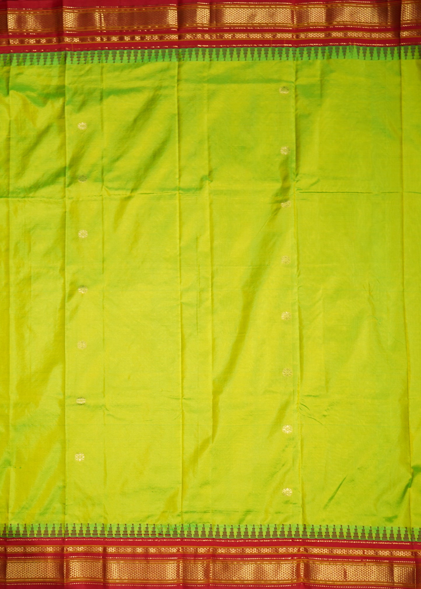 Light Green Narayanpet Zari buti Pure Silk Handloom Saree