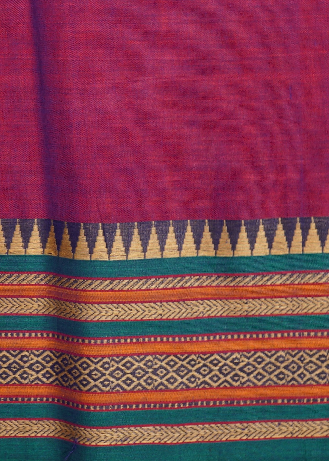 Voilet Narayanpet Thread buti Pure Cotton Handloom Saree