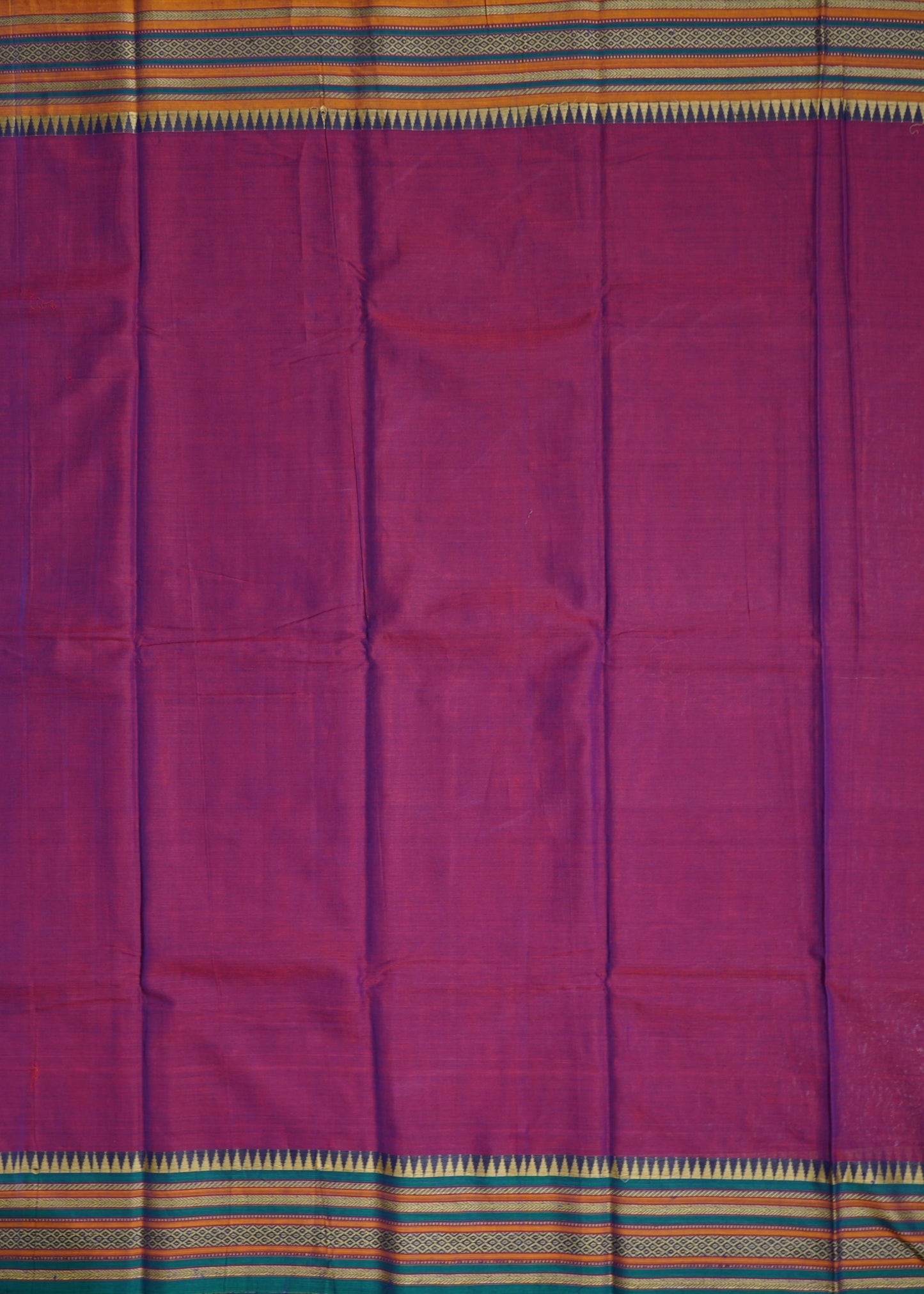 Voilet Narayanpet Thread buti Pure Cotton Handloom Saree