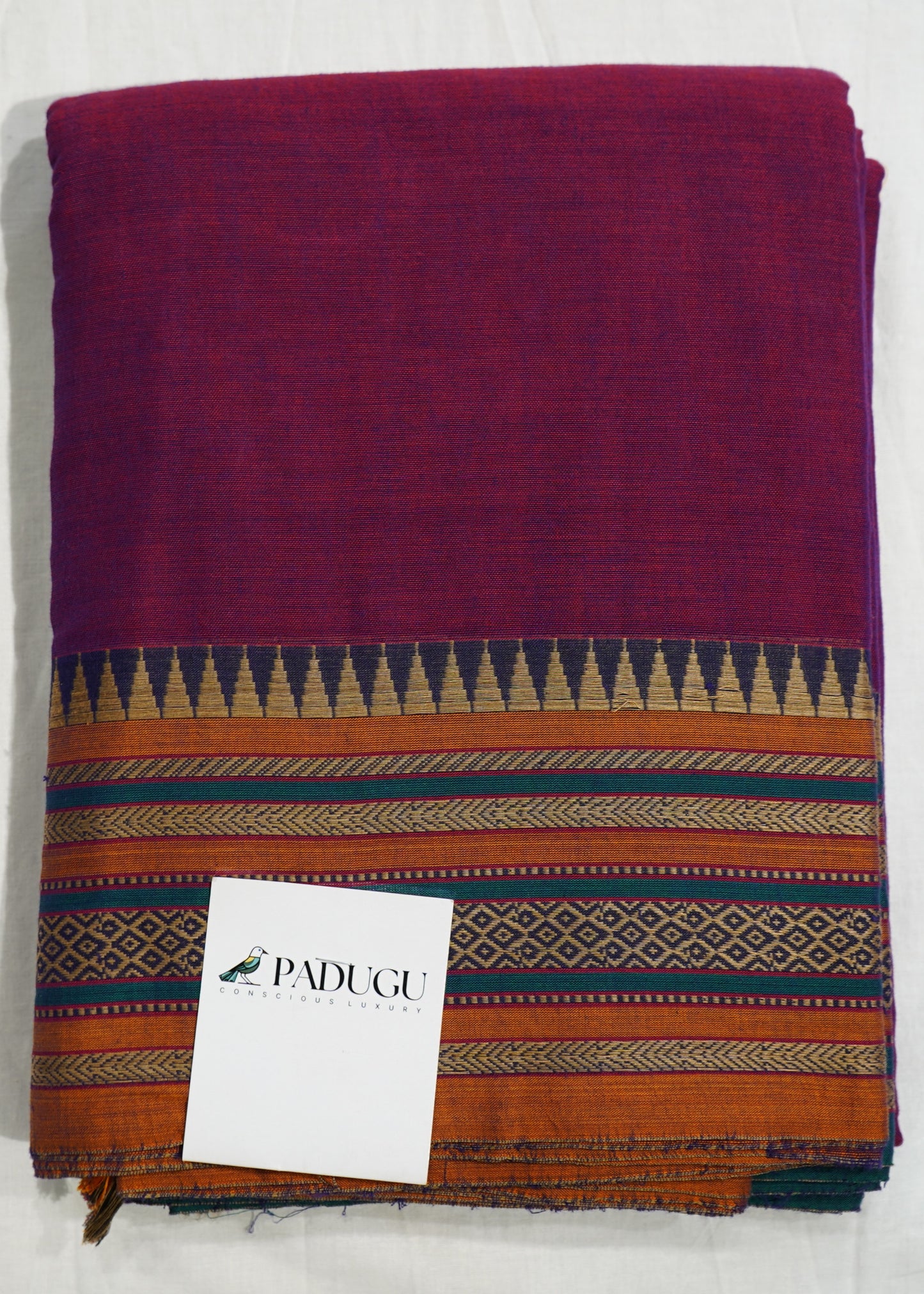 Voilet Narayanpet Thread buti Pure Cotton Handloom Saree
