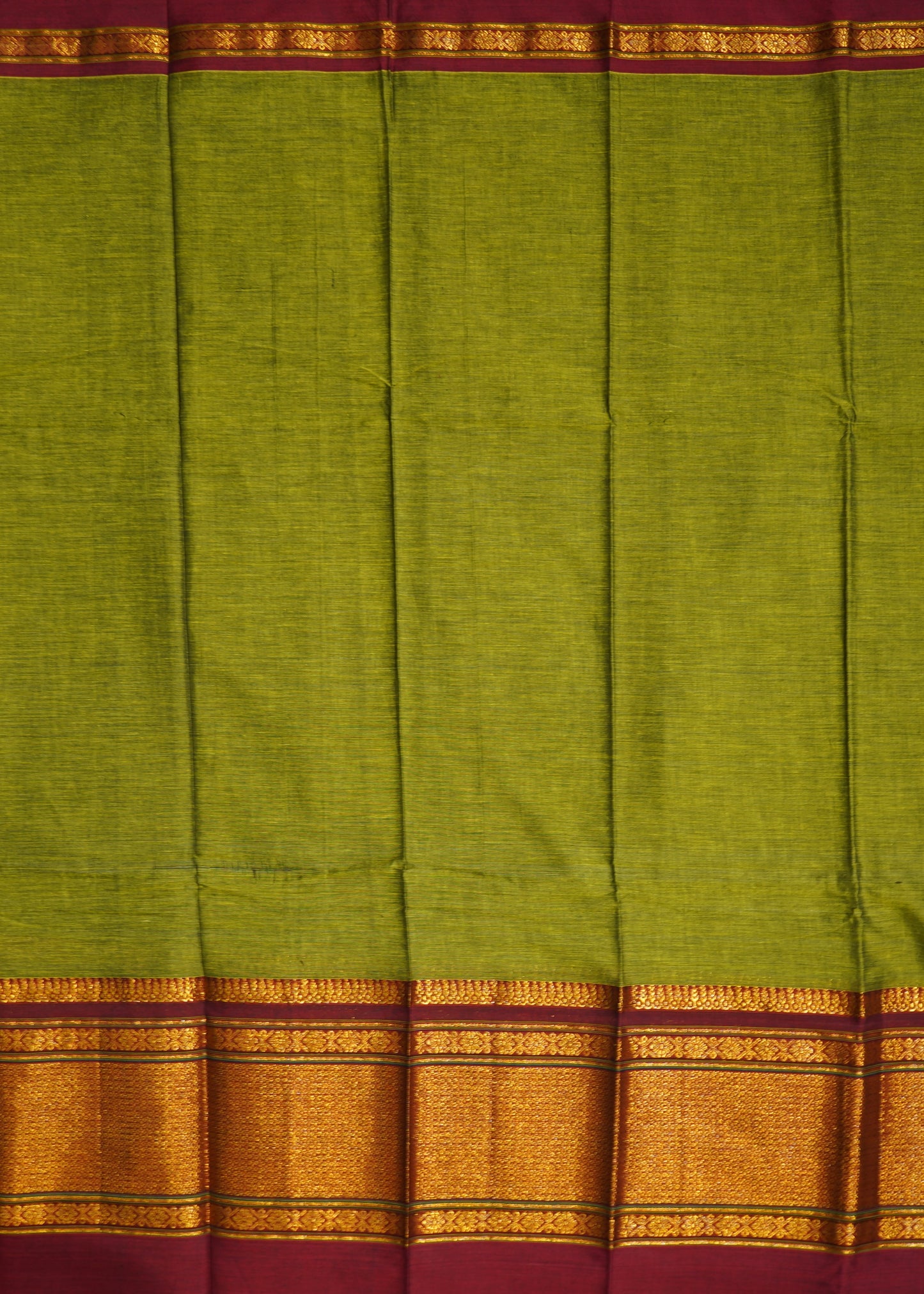 Green Narayanpet Big Zari buti Pure Cotton Handloom Saree