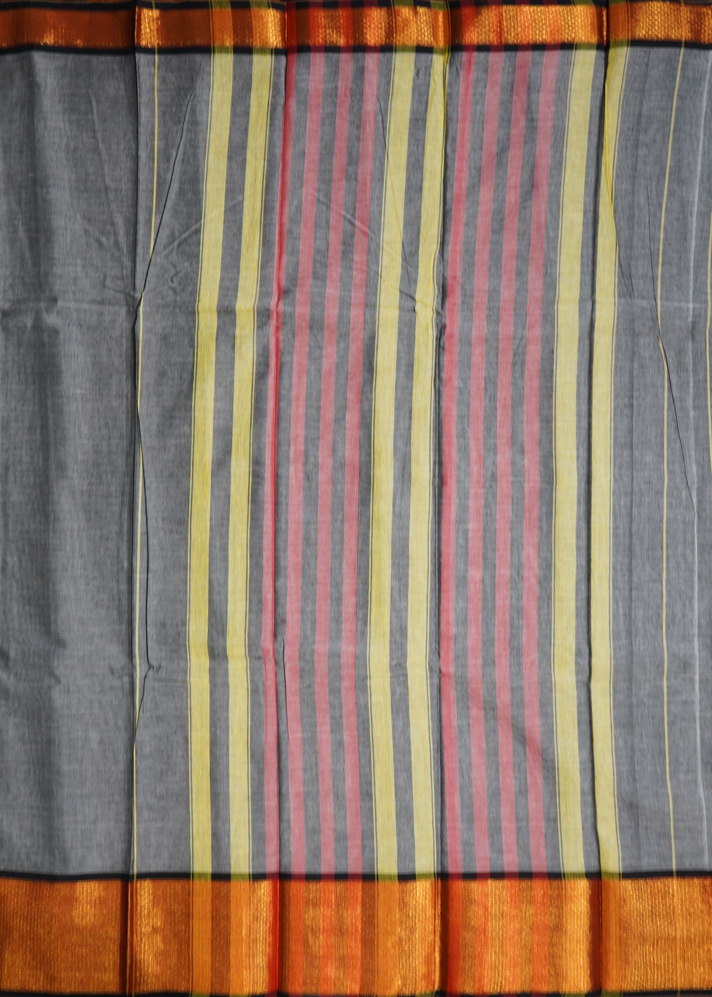 Gray Narayanpet Zari buti Pure Cotton Handloom Saree
