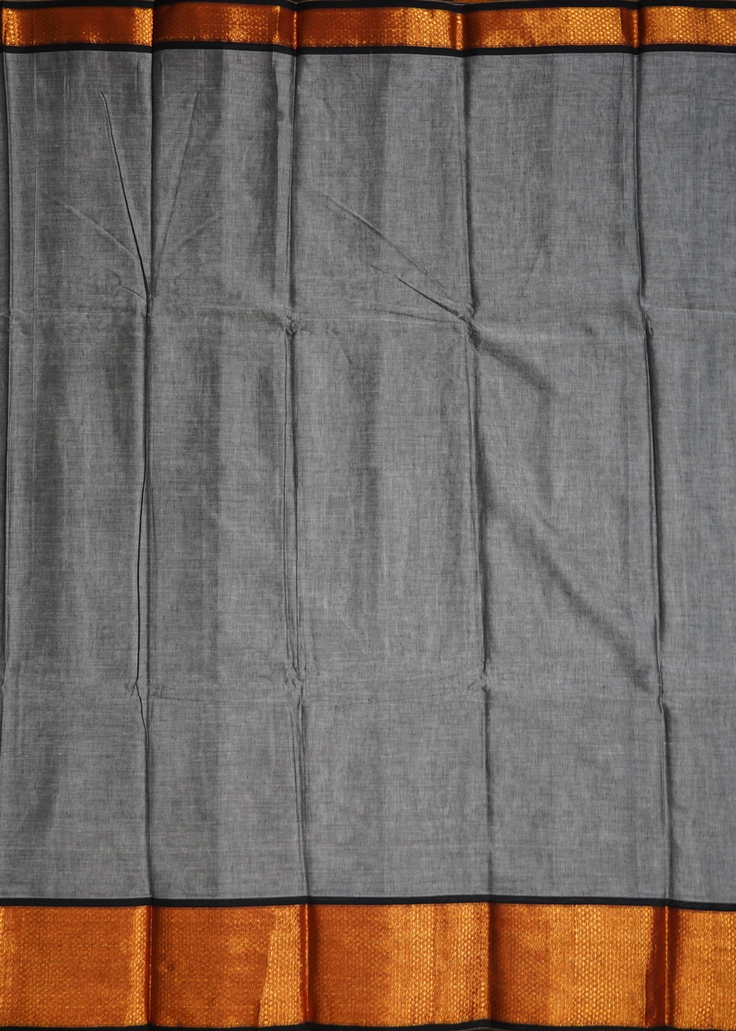 Gray Narayanpet Zari buti Pure Cotton Handloom Saree