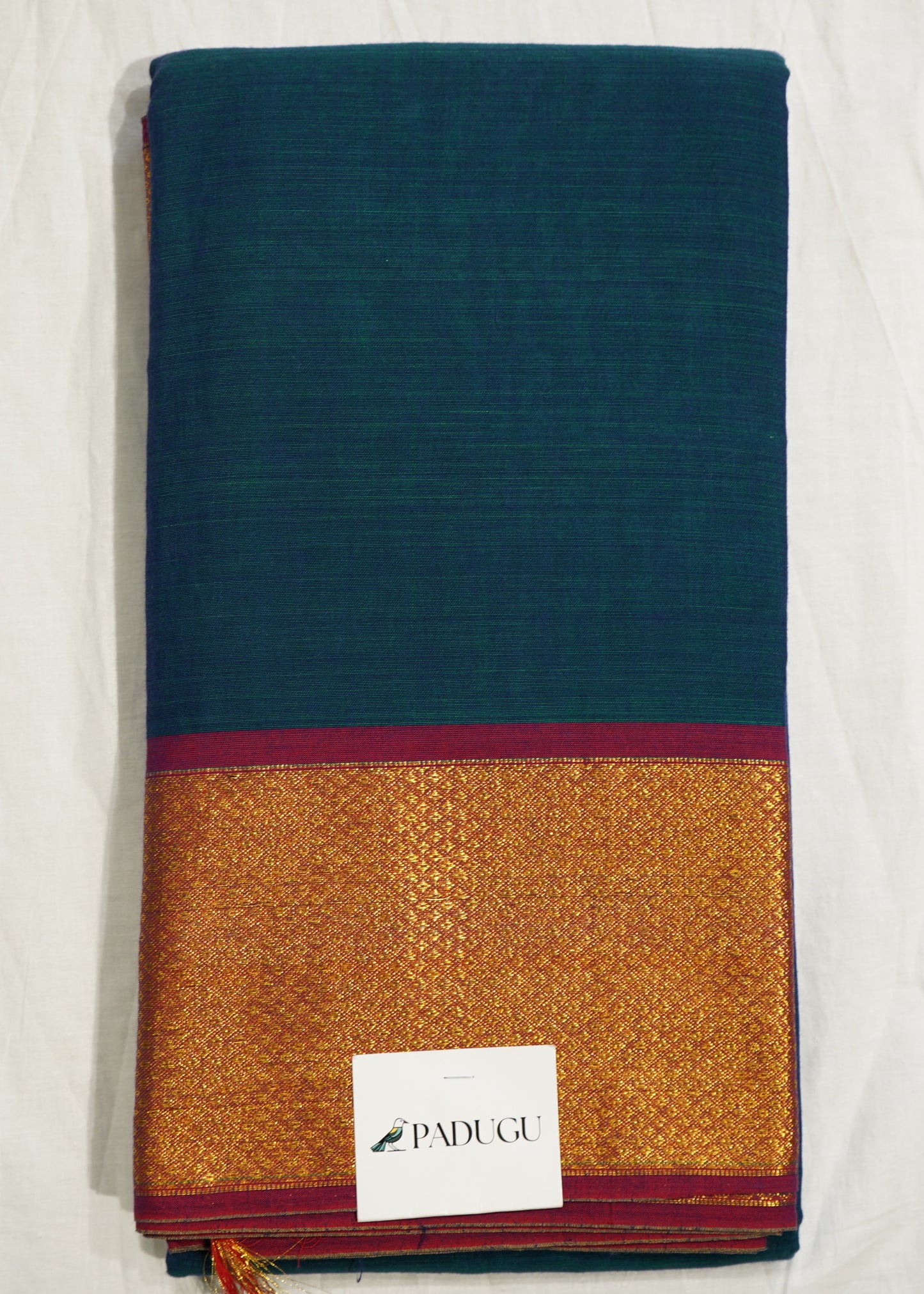 Rama Blue Narayanpet Zari buti Pure Cotton Handloom Saree