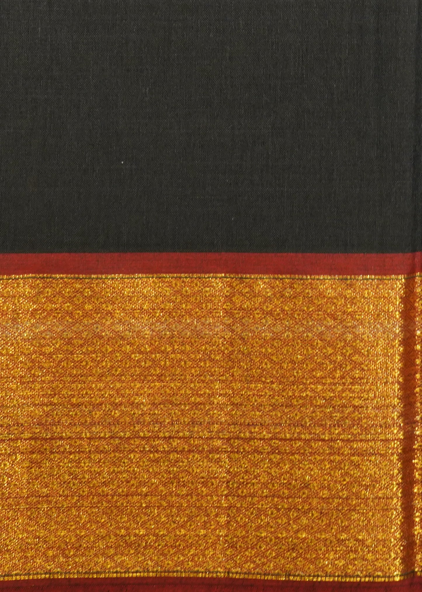 Black Narayanpet Pure Cotton Handloom Saree