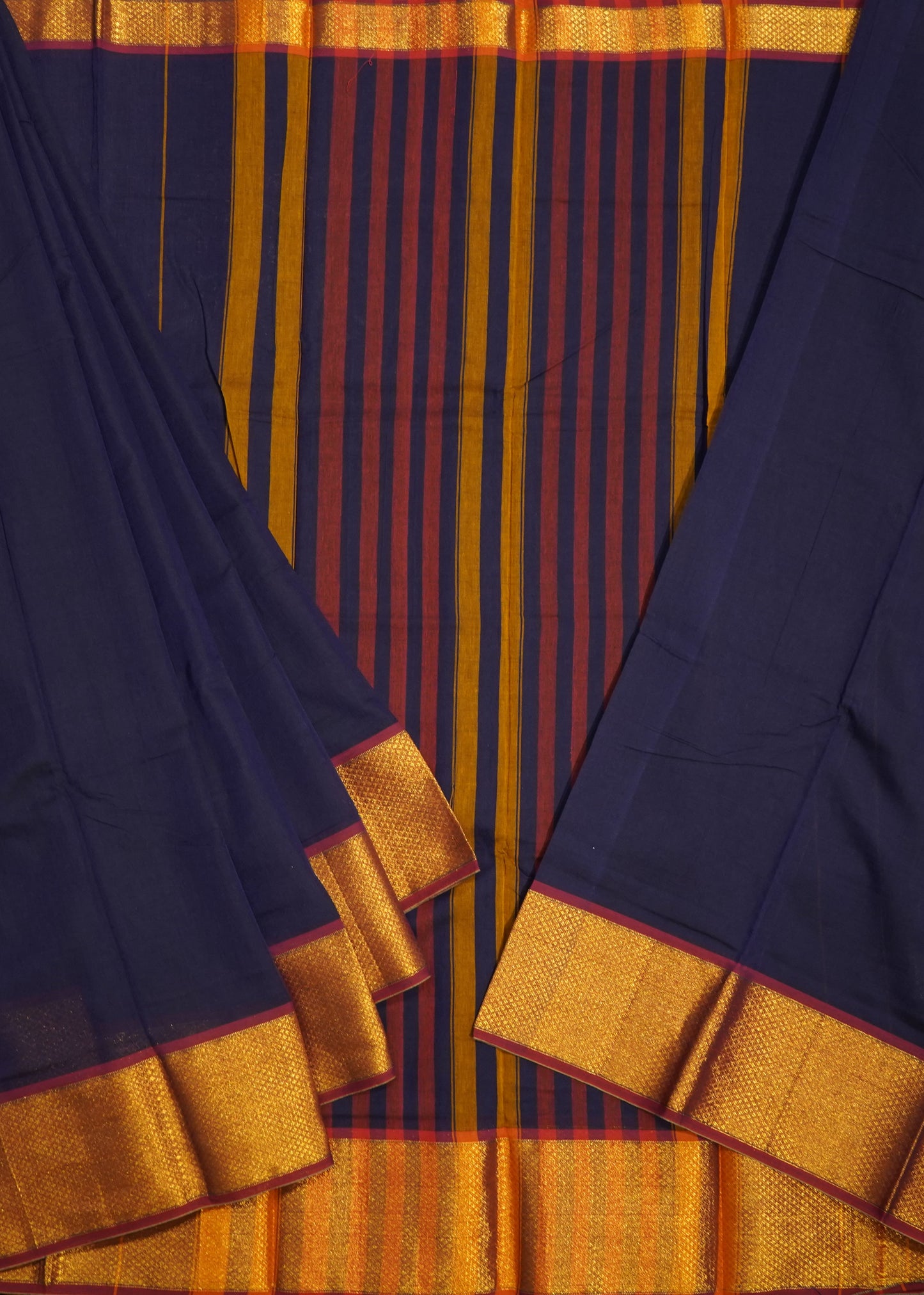 Dark Violet Narayanpet Pure Cotton Handloom Saree