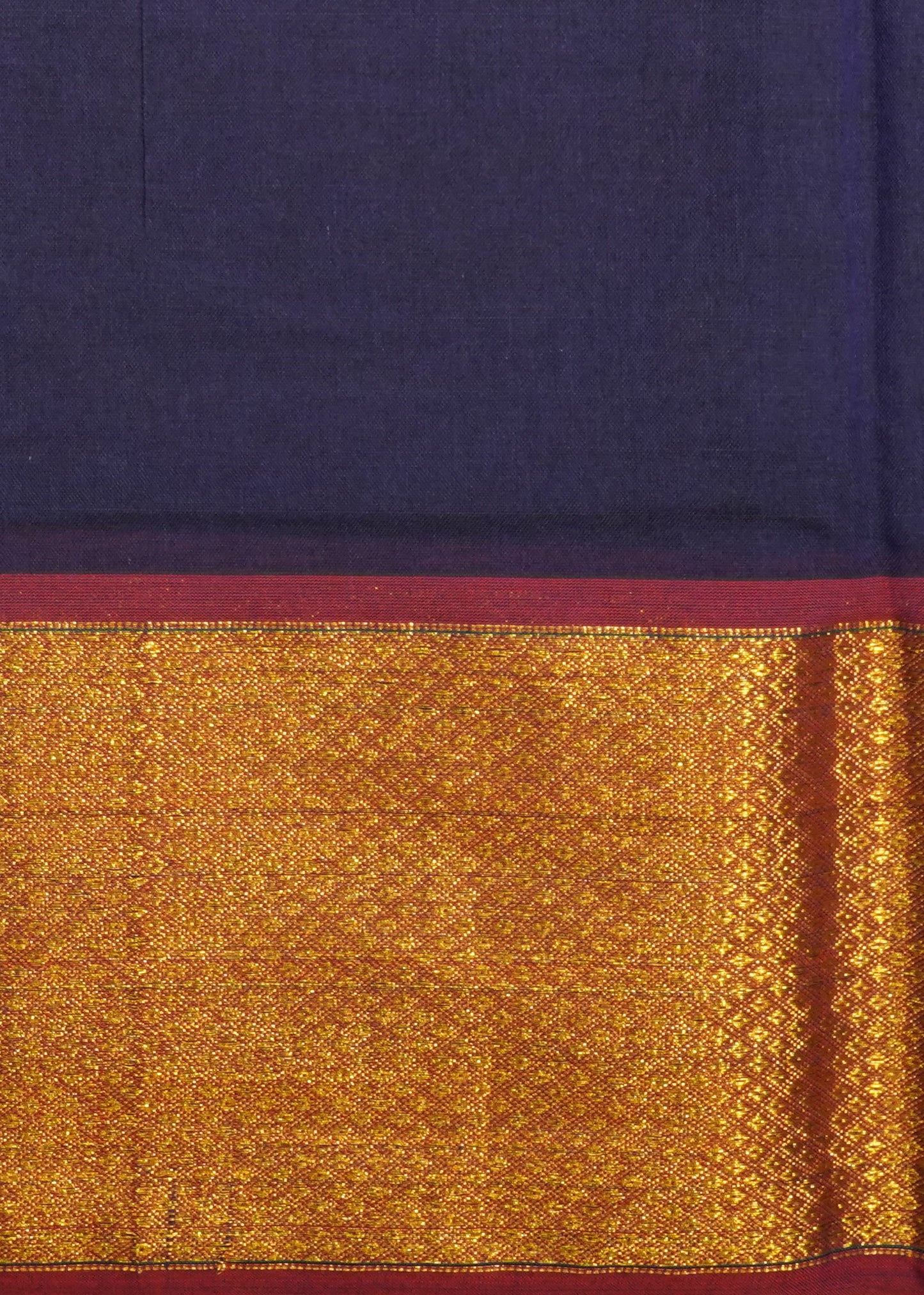 Dark Violet Narayanpet Pure Cotton Handloom Saree