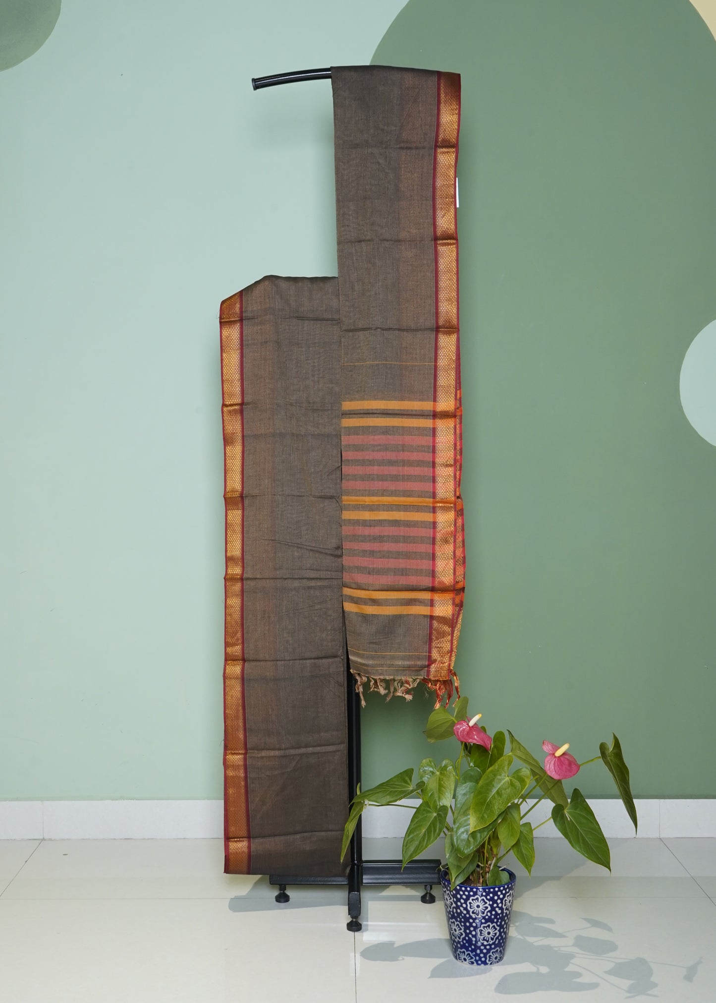 Green Narayanpet Pure Cotton Handloom Saree
