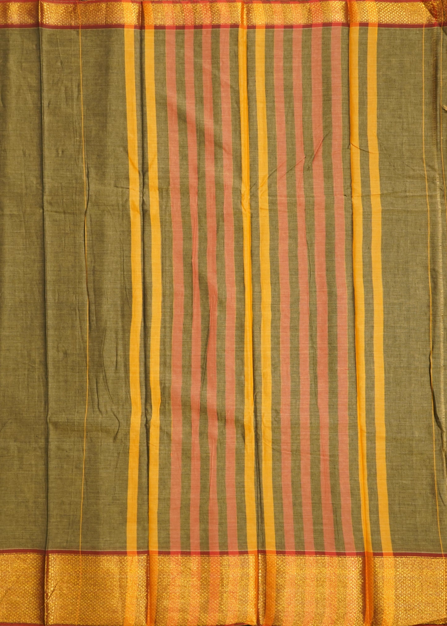 Green Narayanpet Pure Cotton Handloom Saree