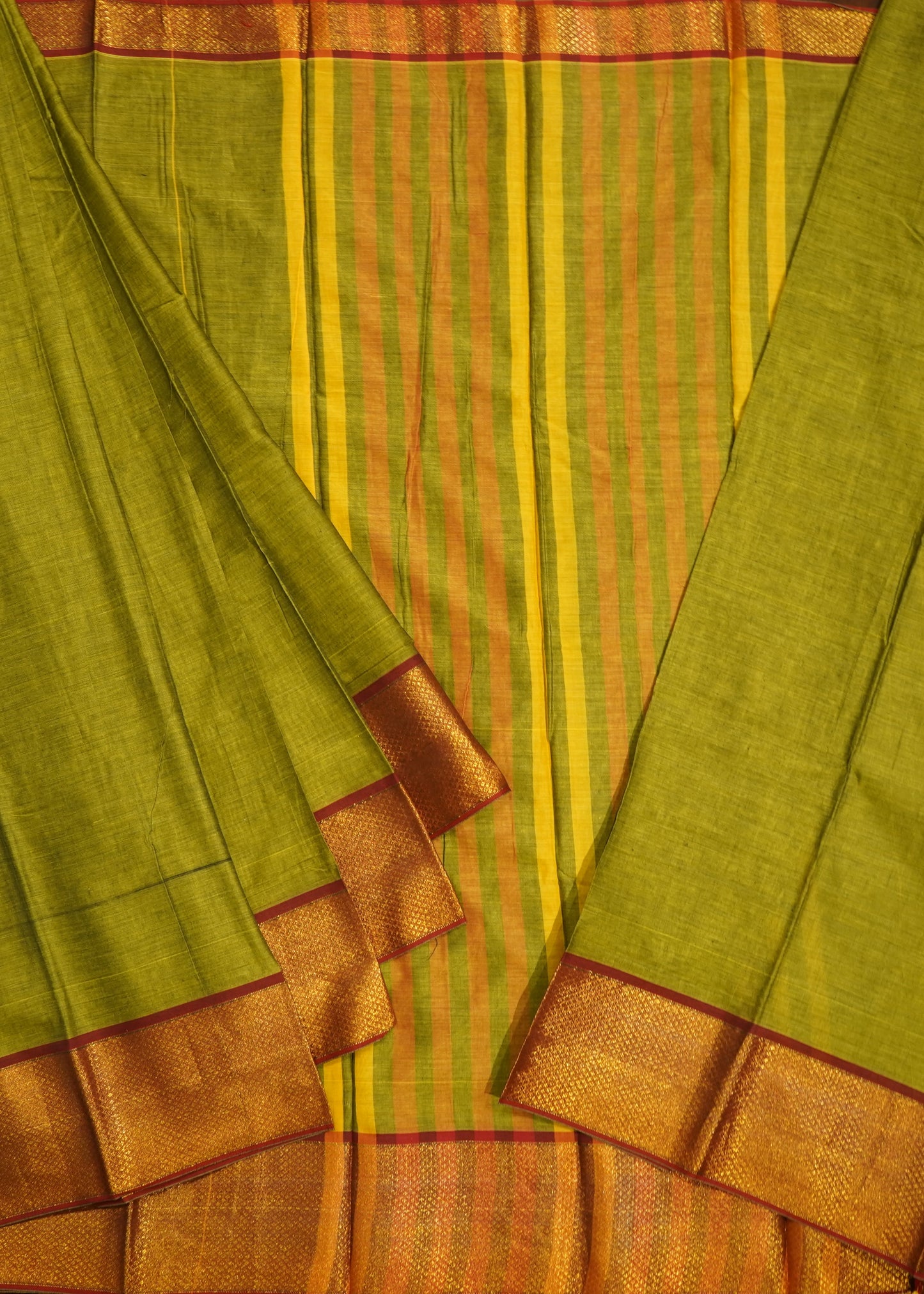 Green Narayanpet Pure Cotton Handloom Saree