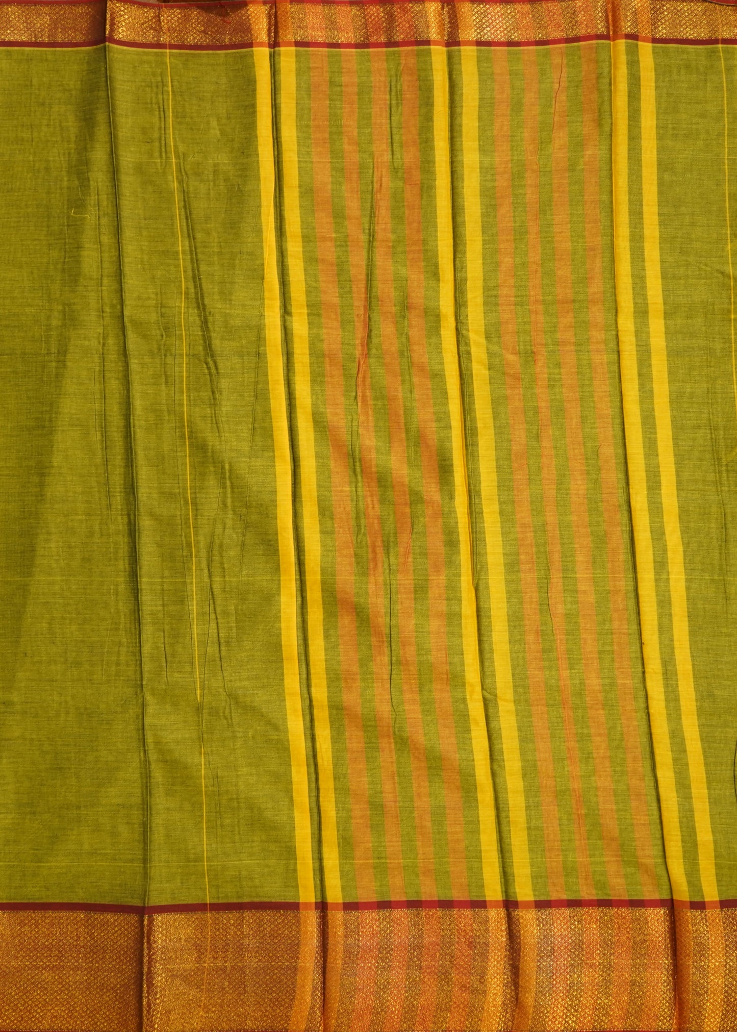 Green Narayanpet Pure Cotton Handloom Saree