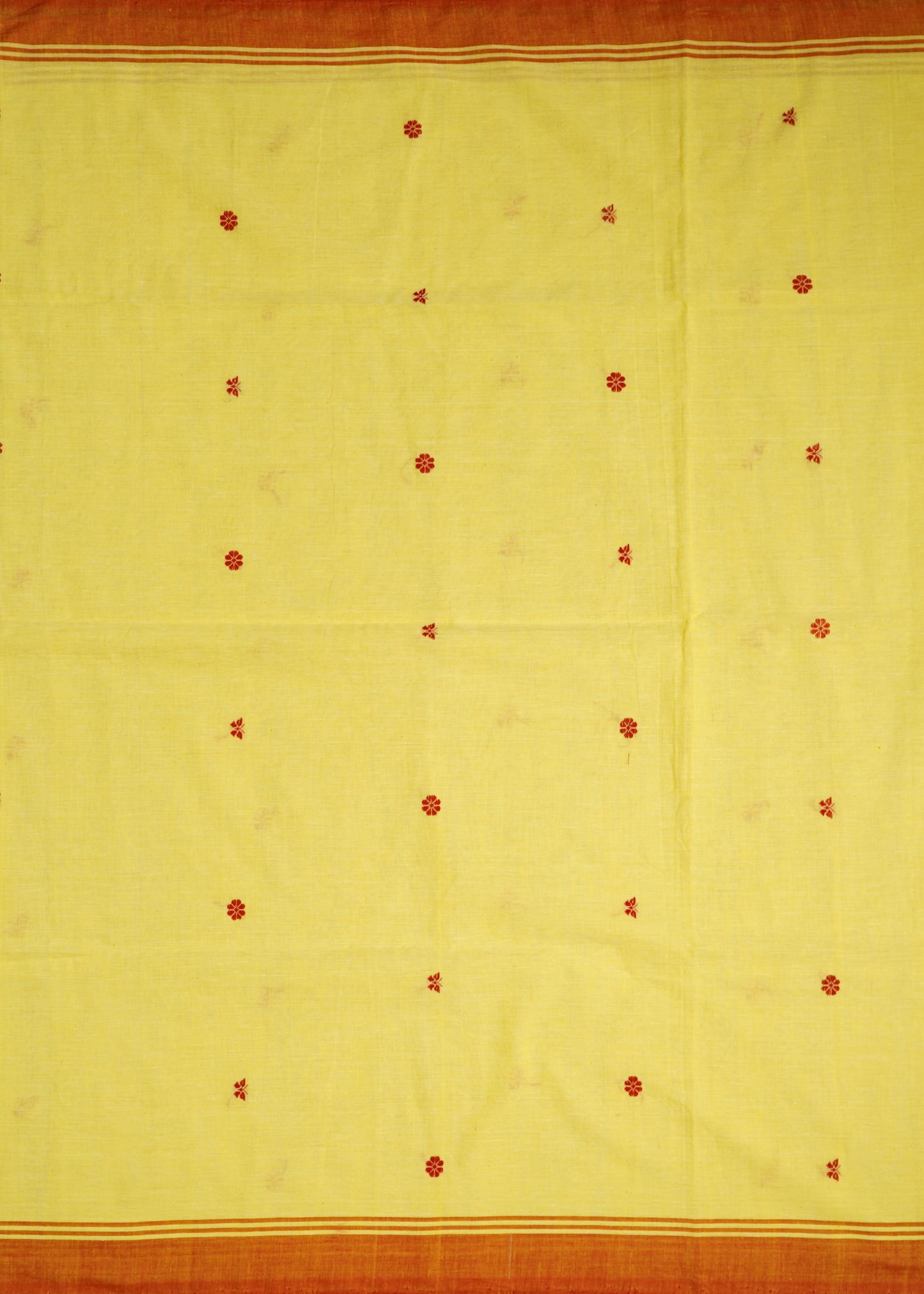 Yellow Assam Cotton Pure Handloom Saree