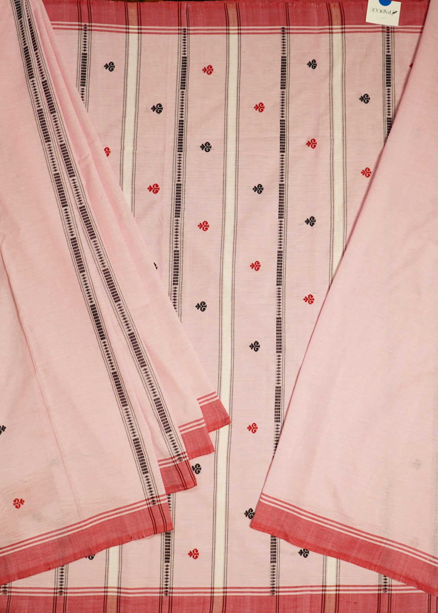 Baby Pink Assam Cotton Pure Handloom Saree