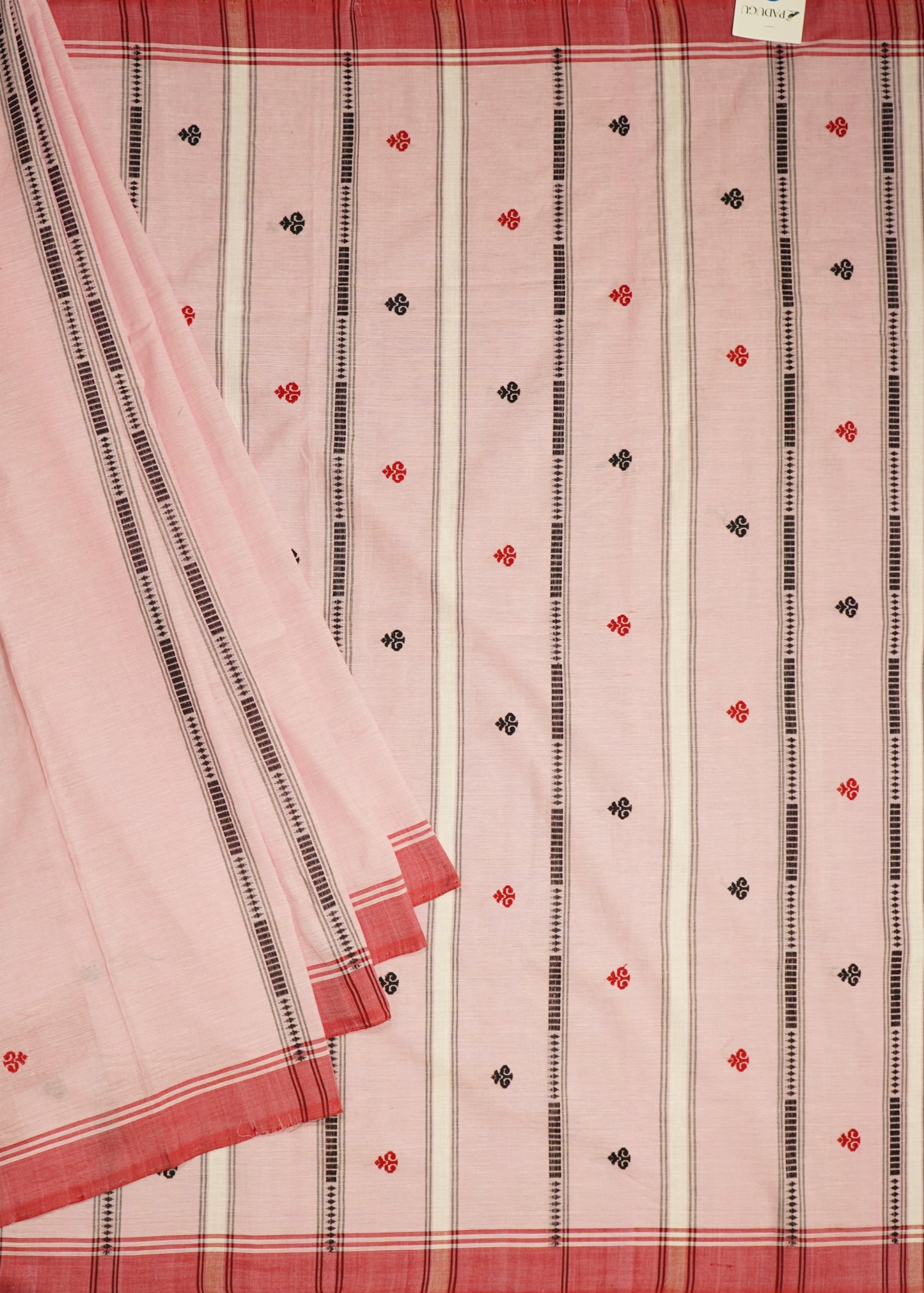 Baby Pink Assam Cotton Pure Handloom Saree