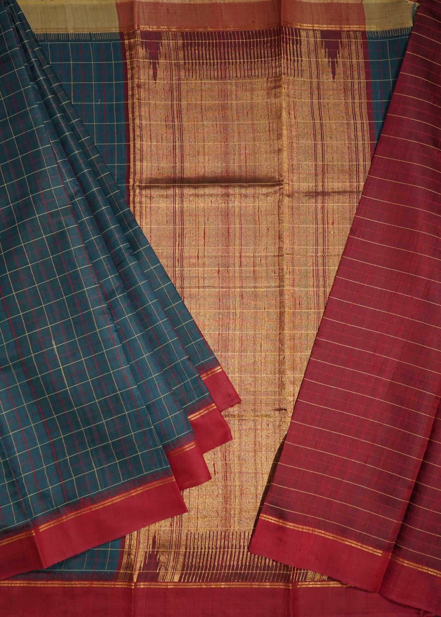 Green Raw Silk Zari Buti Pure Silk Handloom Saree