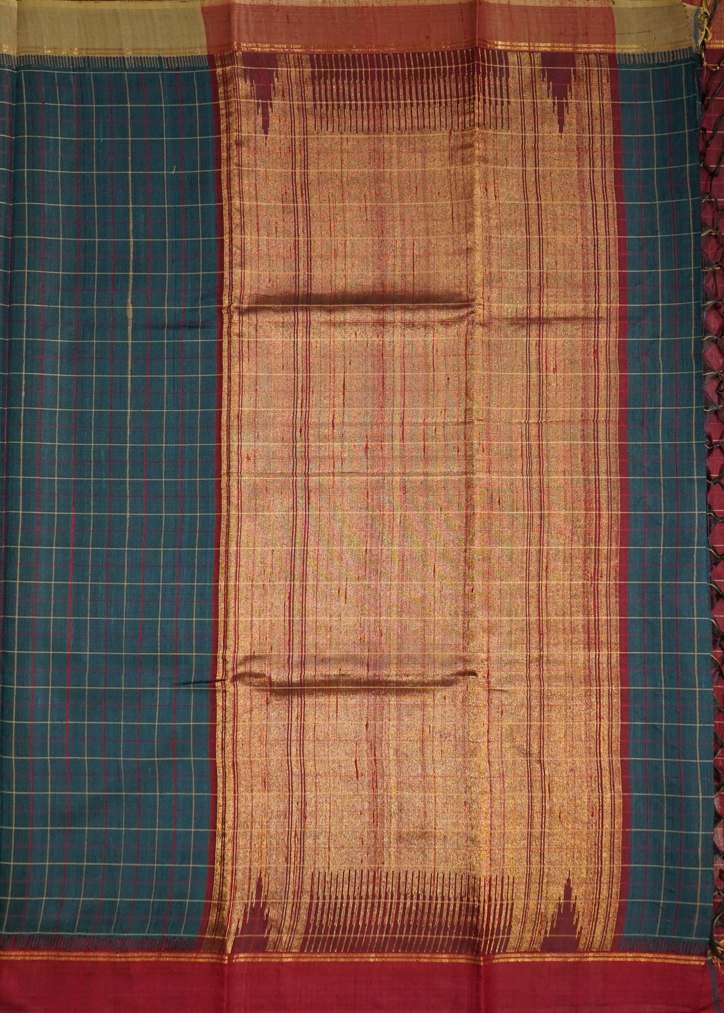 Green Raw Silk Zari Buti Pure Silk Handloom Saree