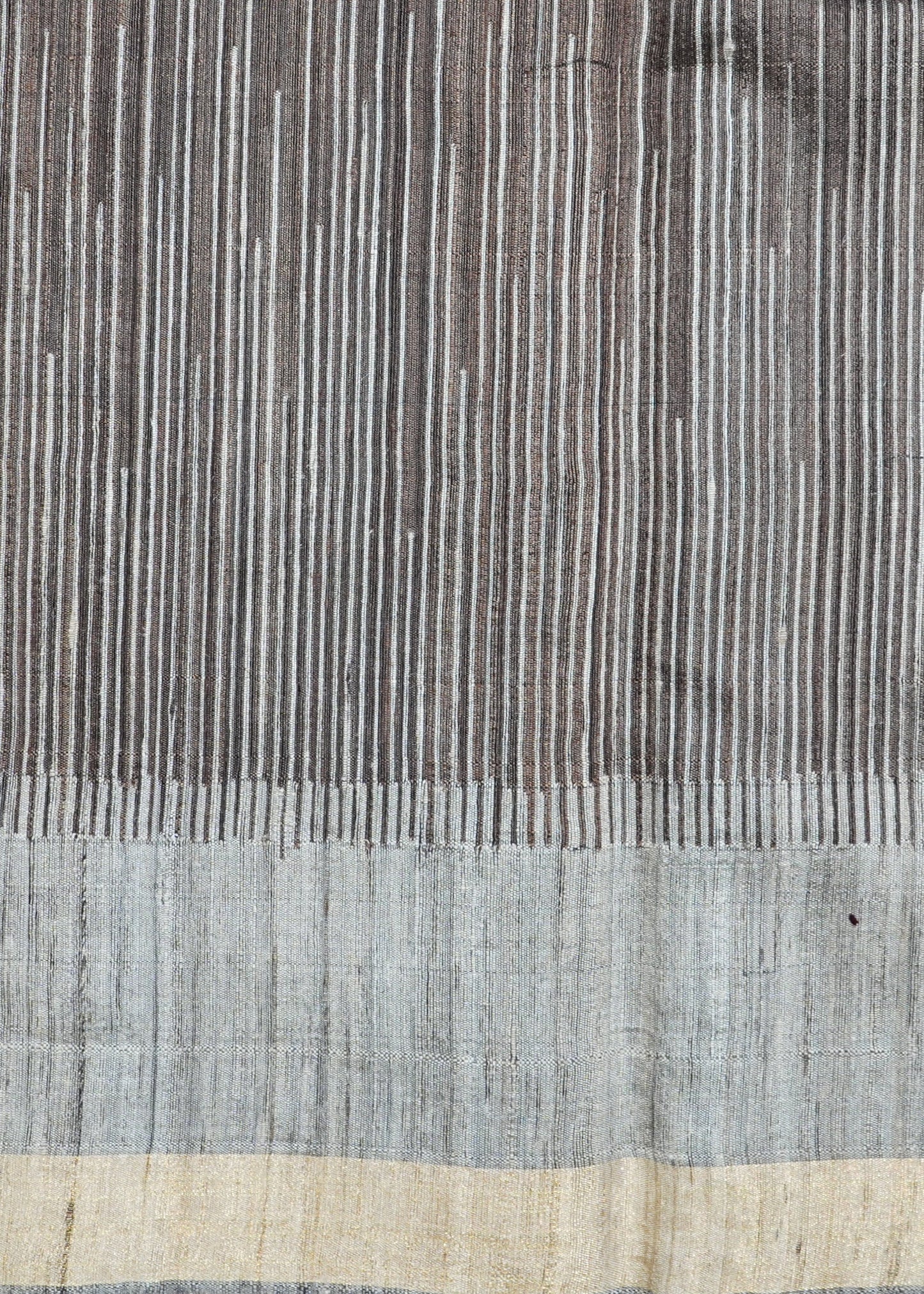 Brown Raw Silk Zari Buti Pure Silk Handloom Saree