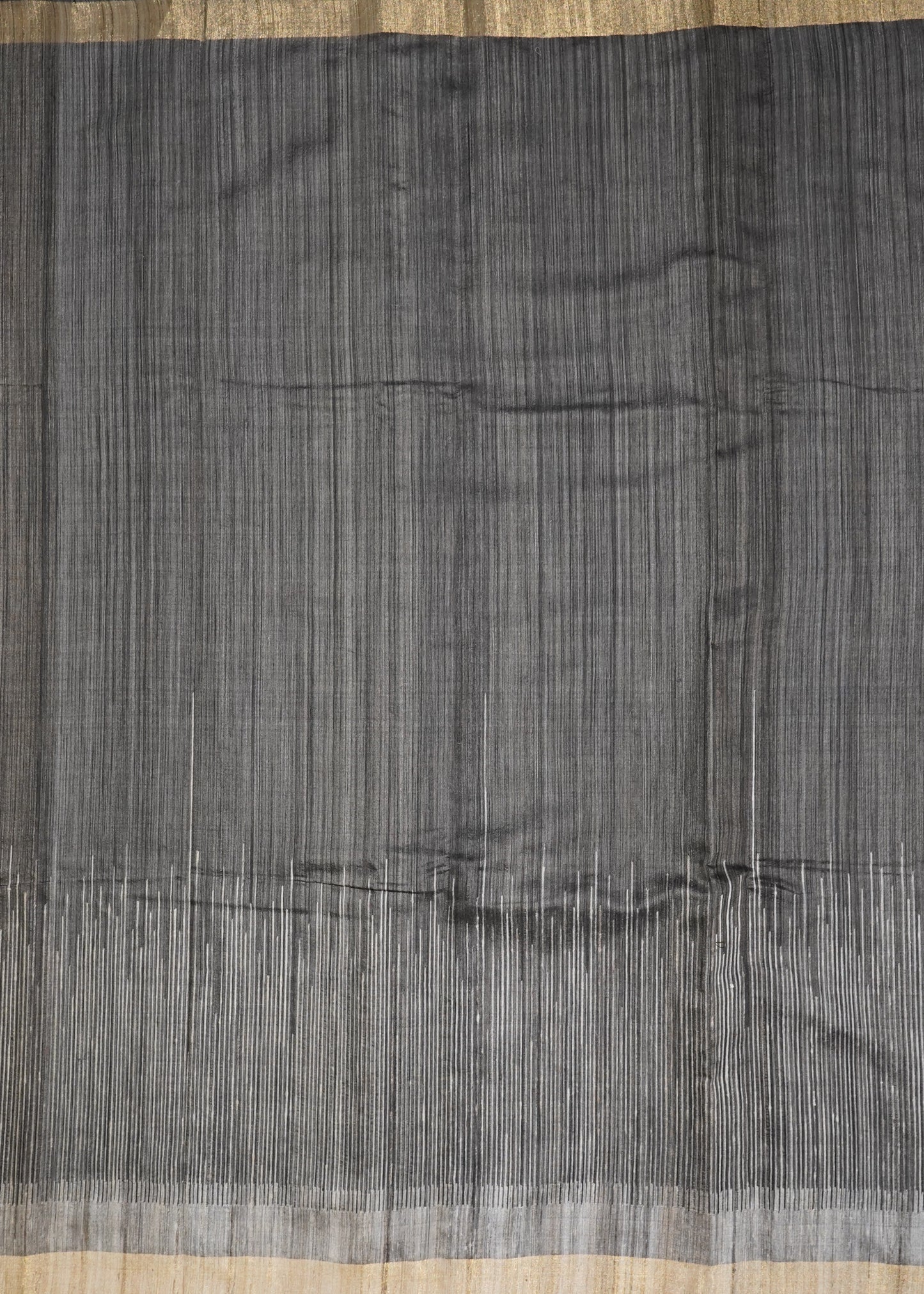Black Raw Silk Zari Buti Pure Silk Handloom Saree